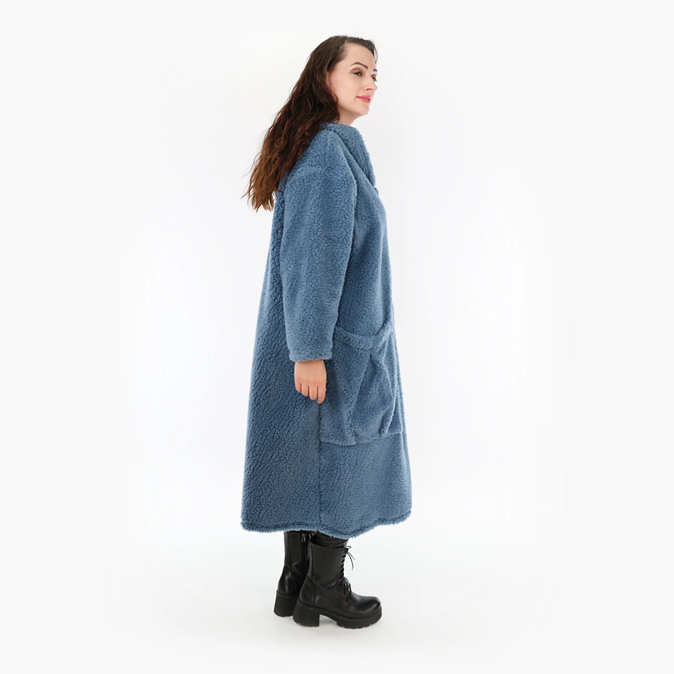  AKH Fashion Mantel in gerader Form, aus Materialmix, 1360.06979, Blau, Schick, Modern