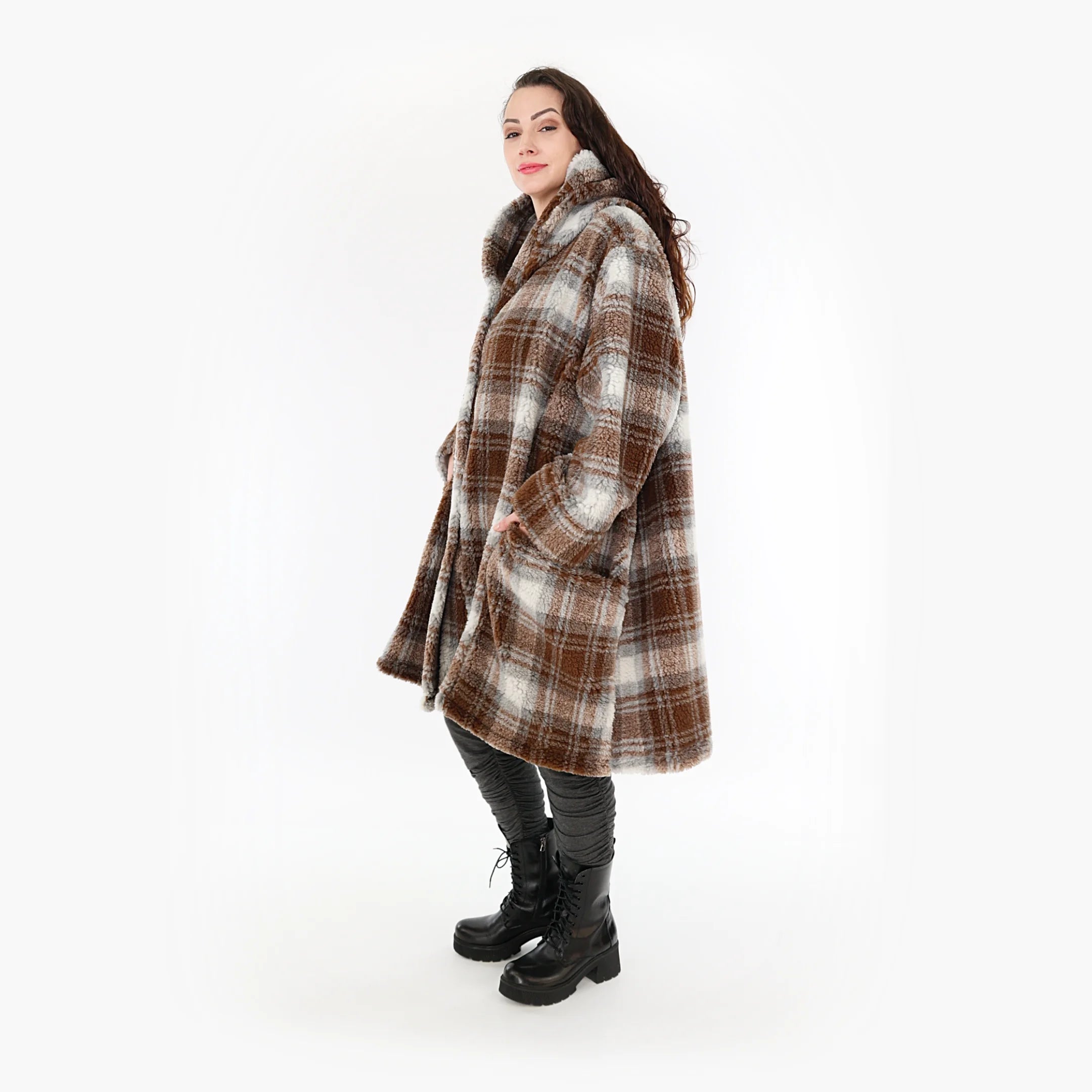  Ballonjacke von AKH Fashion aus Materialmix, 1358.06660, Braun-Weiß, Schick, Modern