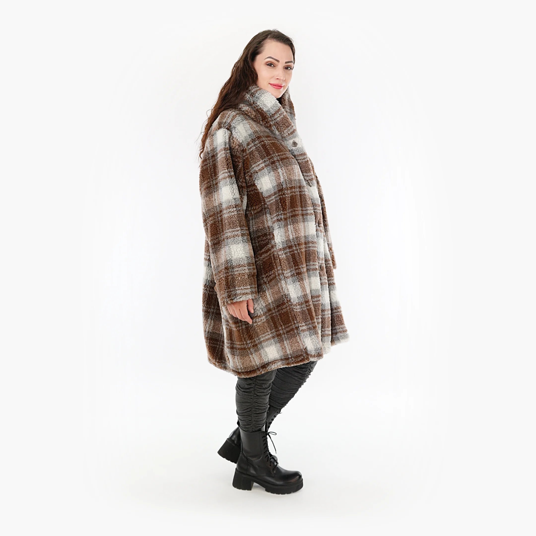  Ballonjacke von AKH Fashion aus Materialmix, 1358.06660, Braun-Weiß, Schick, Modern