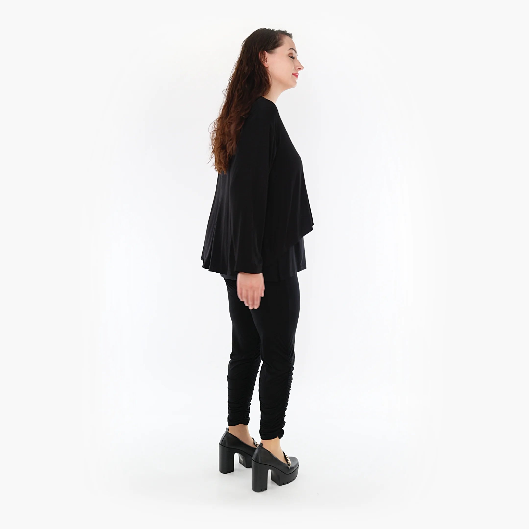  AKH Fashion Jacke in gerundeter Form, aus Bambus, 1356.00130, Schwarz, Schick, Modern