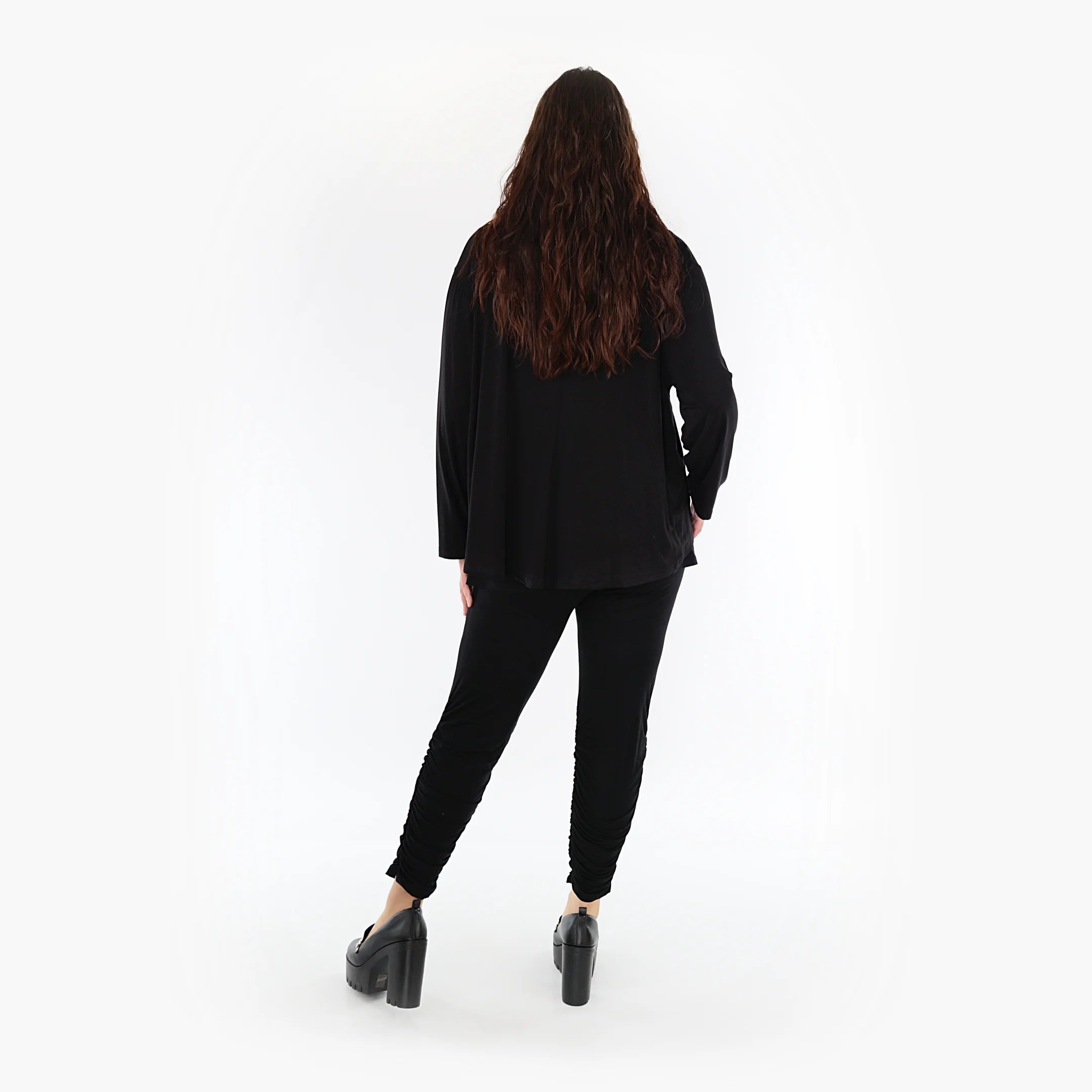  AKH Fashion Jacke in gerundeter Form, aus Bambus, 1356.00130, Schwarz, Schick, Modern