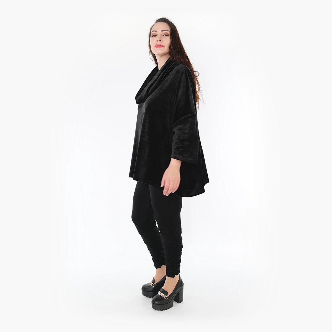  Bigshirt von AKH Fashion aus Polyester in kastiger Form, 1368.03019, Schwarz, Schick, Modern