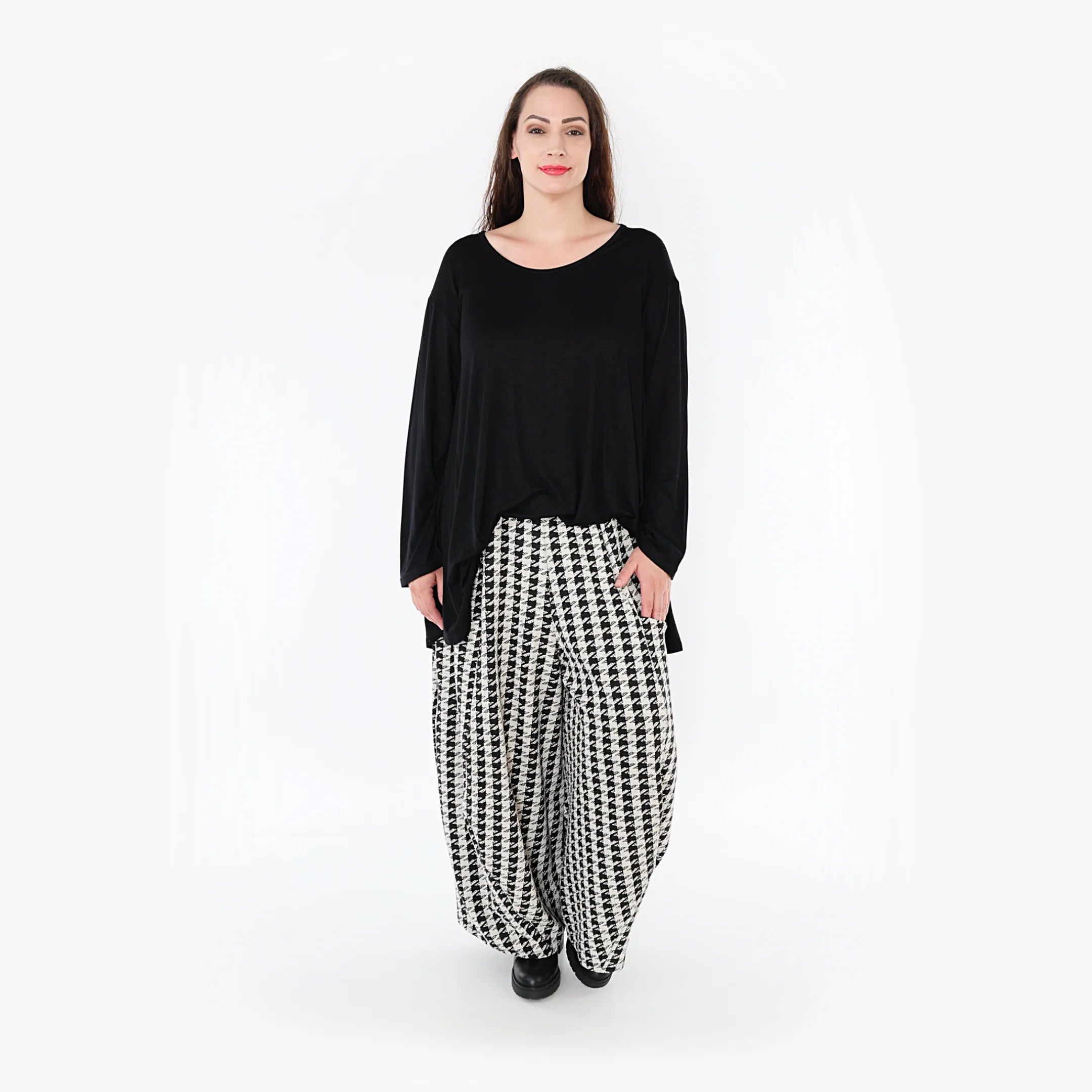  Ballonhose von AKH Fashion aus Baumwolle, 1364.08069, Weiß-Schwarz, Schick, Modern, Bequem