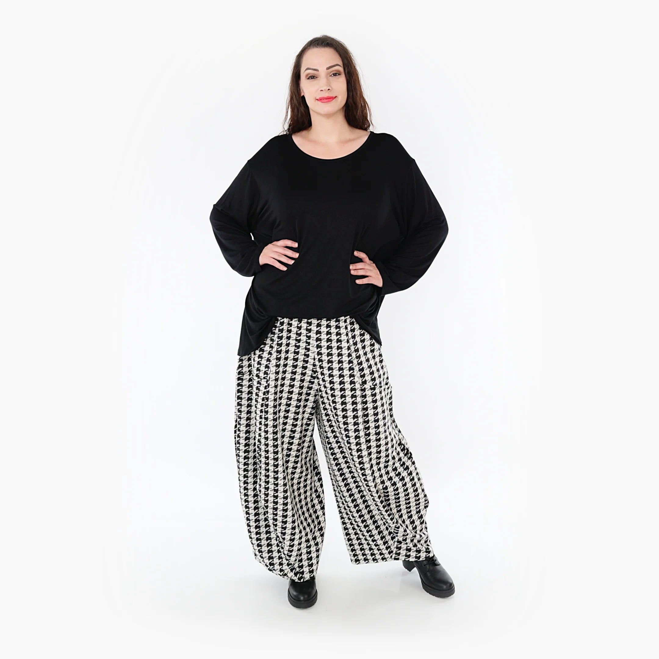 Ballonhose von AKH Fashion aus Baumwolle, 1364.08069, Weiß-Schwarz, Schick, Modern, Bequem