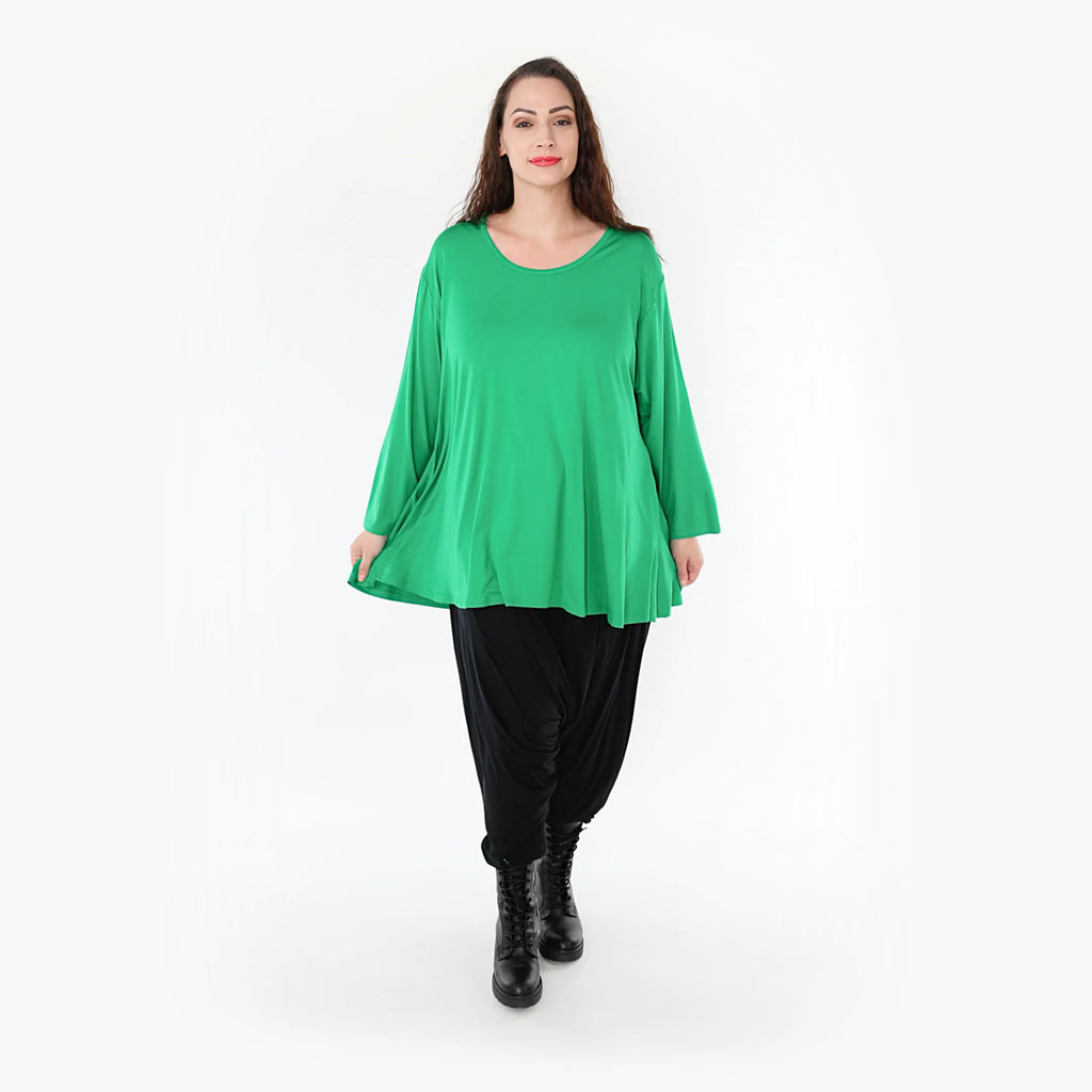  AKH Fashion Shirt in Glocken-Form, aus Viskose, 1233.1892L, Grün, Schick, Modern, Bequem