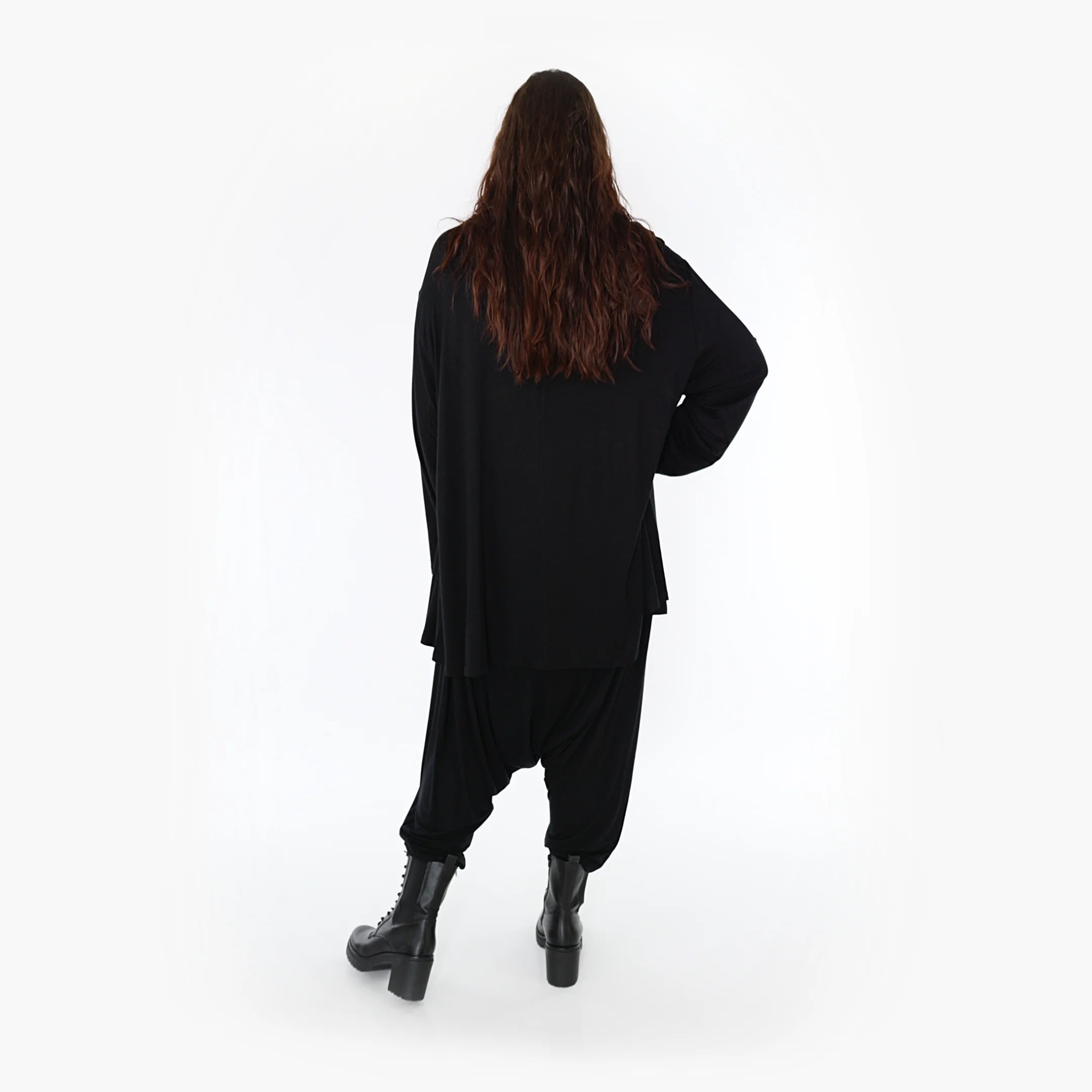  AKH Fashion Shirt in Glocken-Form, aus Viskose, 1233.1892L, Schwarz, Schick, Modern