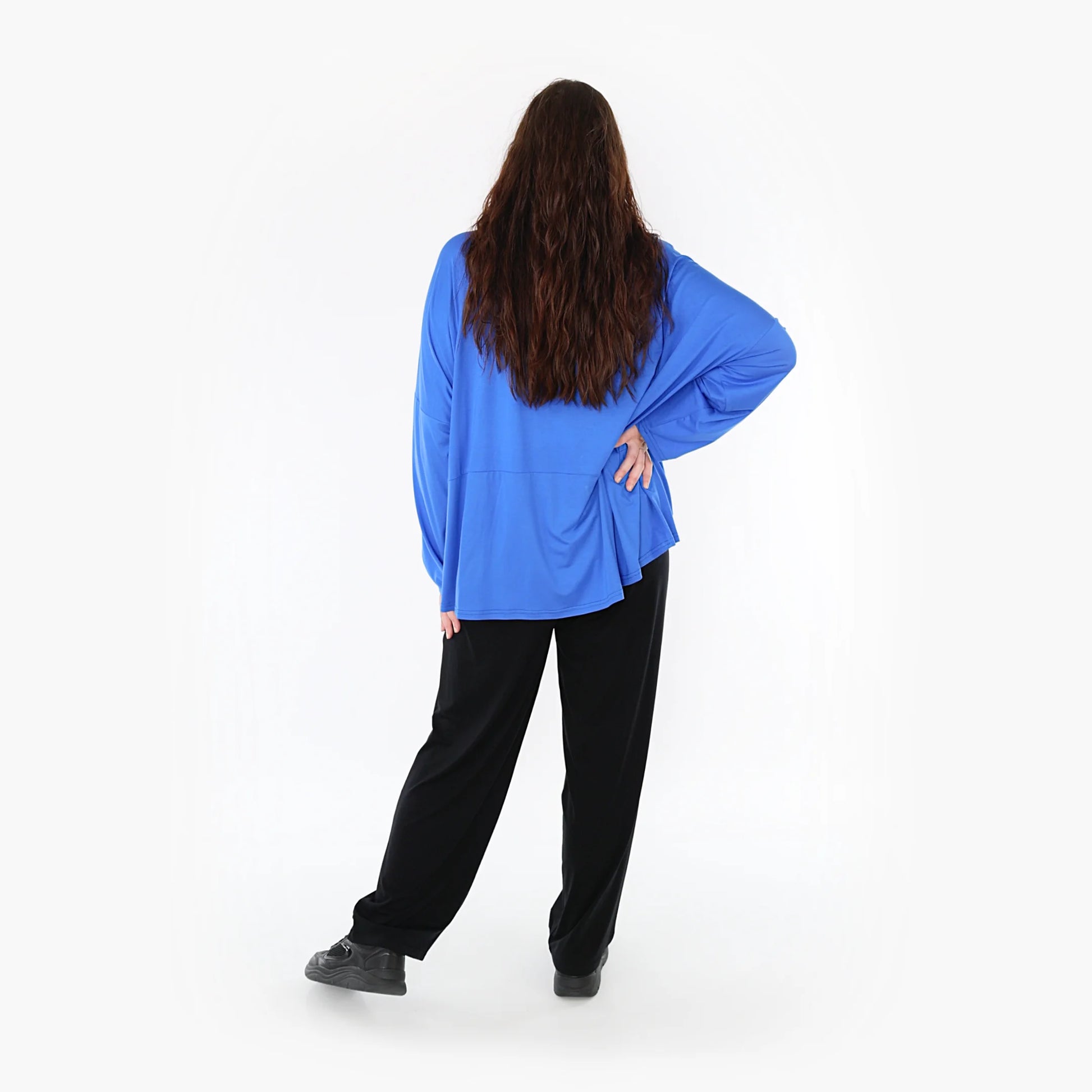  Bigshirt von AKH Fashion aus Viskose in kastiger Form, 1233.6888L, Royalblau, Schick, Modern