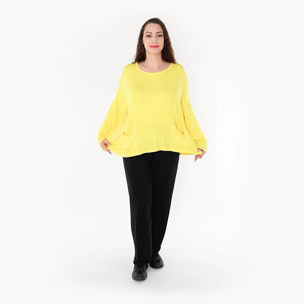  AKH Fashion Bigshirt in kastiger Form, aus Viskose, 1233.6888L, Gelb, Schick, Modern, Bequem
