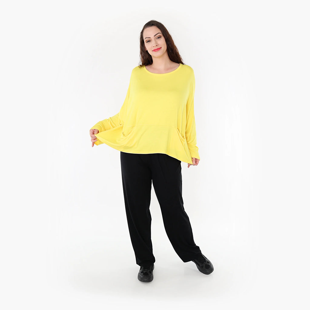  AKH Fashion Bigshirt in kastiger Form, aus Viskose, 1233.6888L, Gelb, Schick, Modern, Bequem