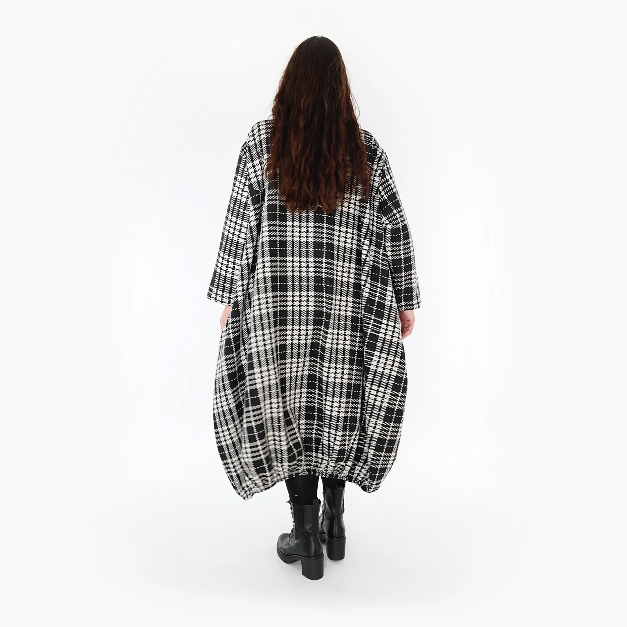  Ballonkleid von AKH Fashion aus Baumwolle, 1362.06947, Weiß-Schwarz, Schick, Modern
