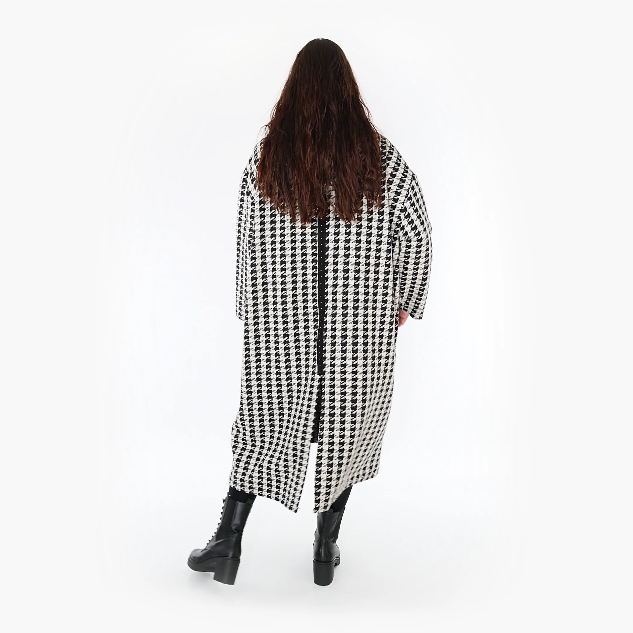  A-Form Mantel von AKH Fashion aus Baumwolle, 1364.06979, Weiß-Schwarz, Schick, Modern