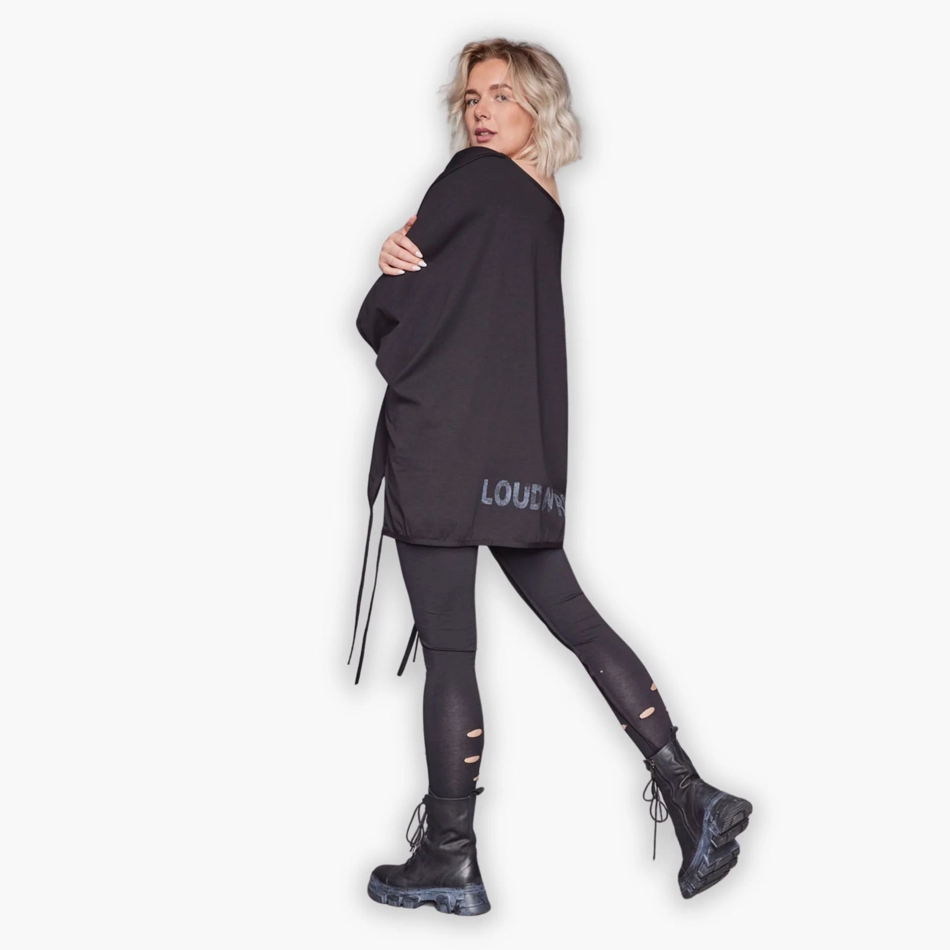  Leggings von Loud N Proud aus Baumwolle in gerader Form, LNP012, Schwarz, Schick, Modern