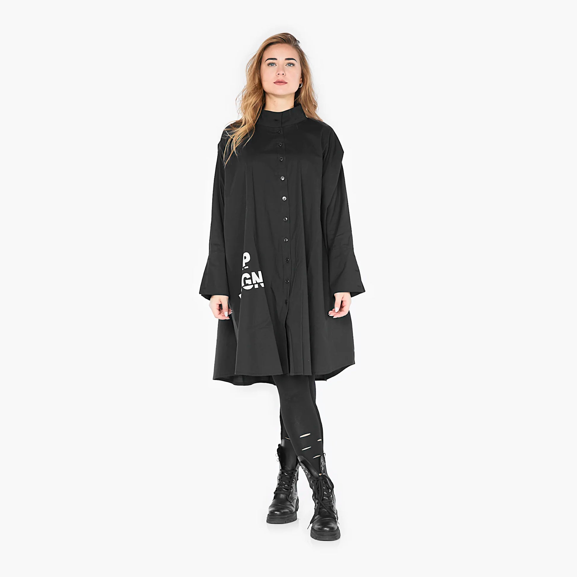  Raffinierte langärmelige Bluse in Schwarz aus hochwertiger Baumwolle für vielseitige Lagenlooks