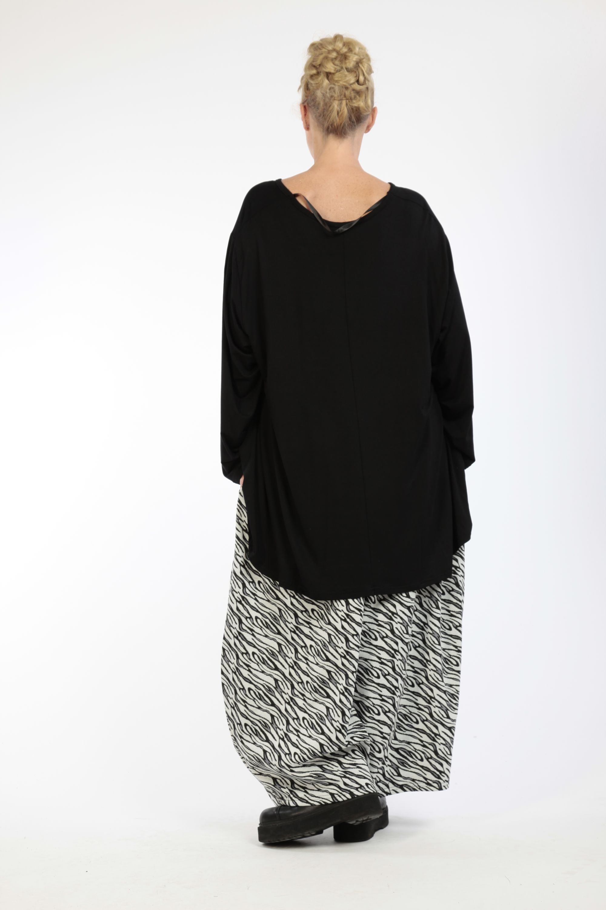  Ballonhose von AKH Fashion aus Materialmix, 1172.08069, Weiß-Schwarz, Zebra, Schick