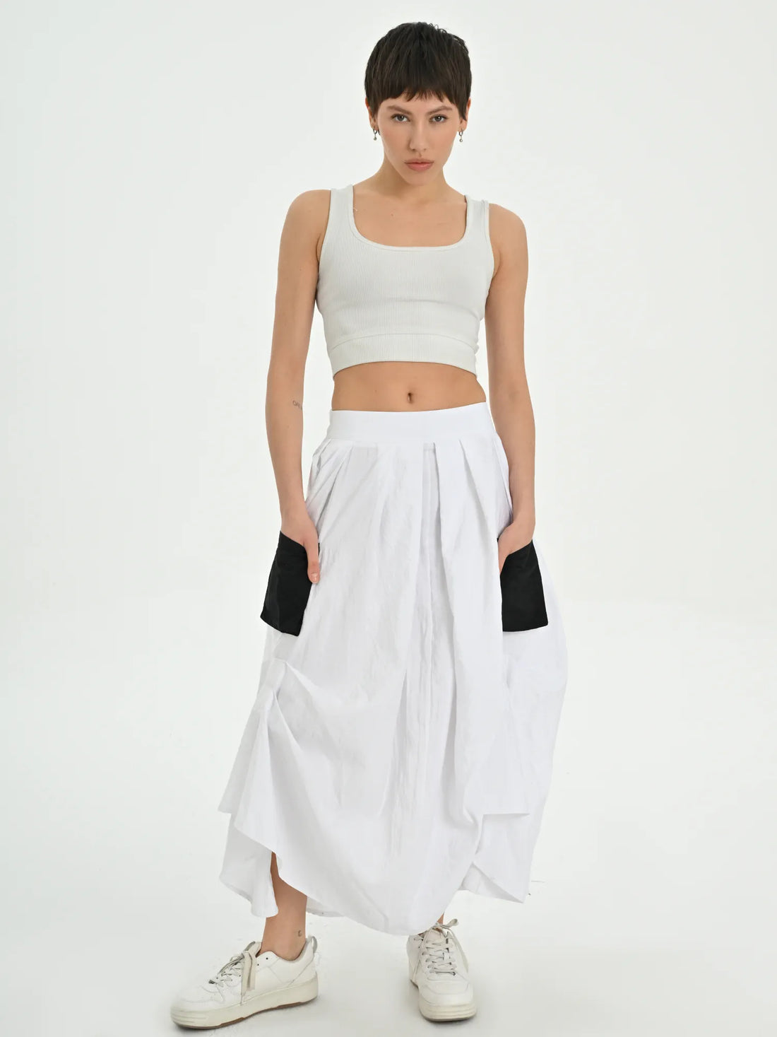  Ballonrock von Les Mios aus Baumwolle, 7014, Weiß, Schick, Modern, Bequem, Schick