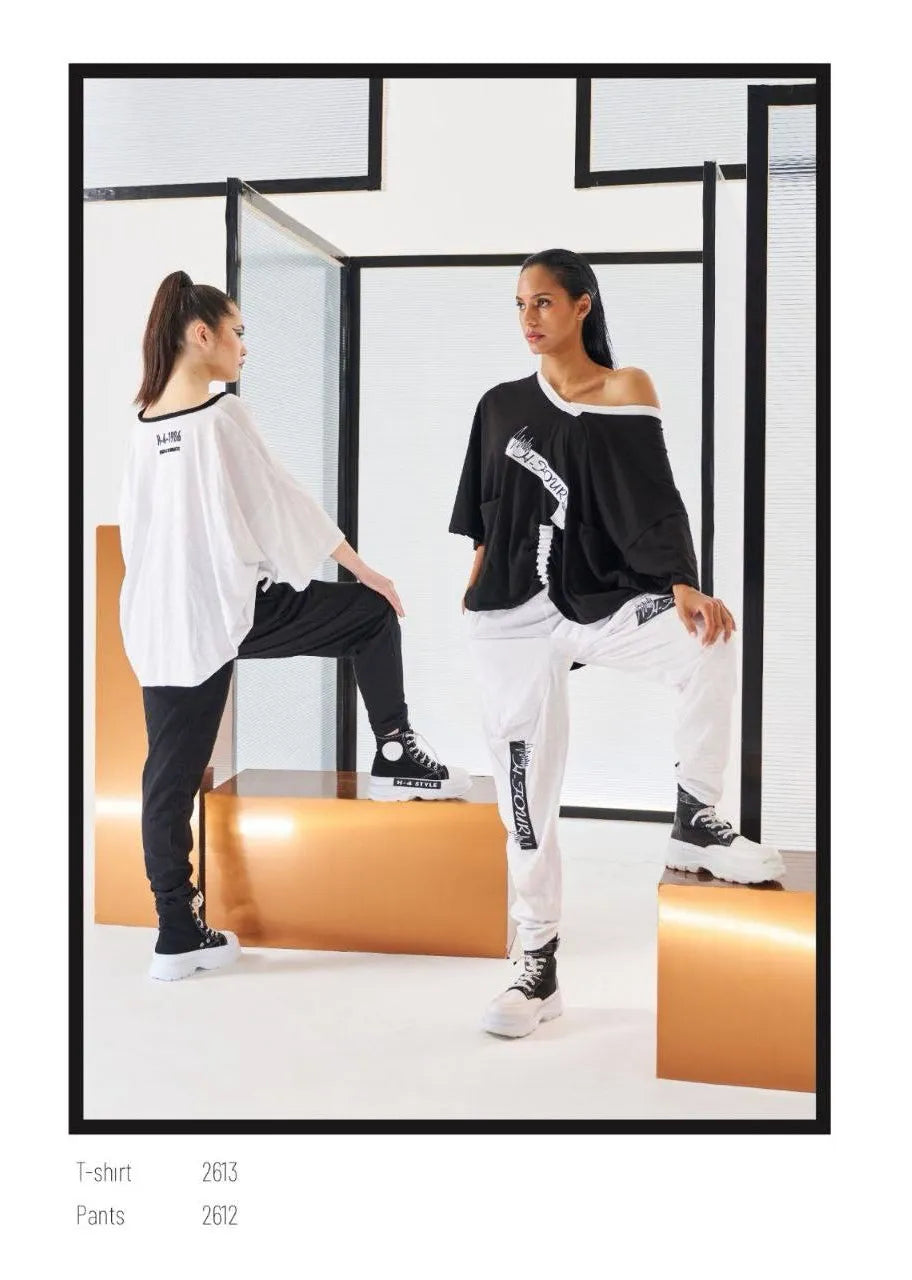  H4 Fashion Shirt in kastiger Form, aus Baumwolle, 2613, Schwarz, Ausgefallen, Zeitlos