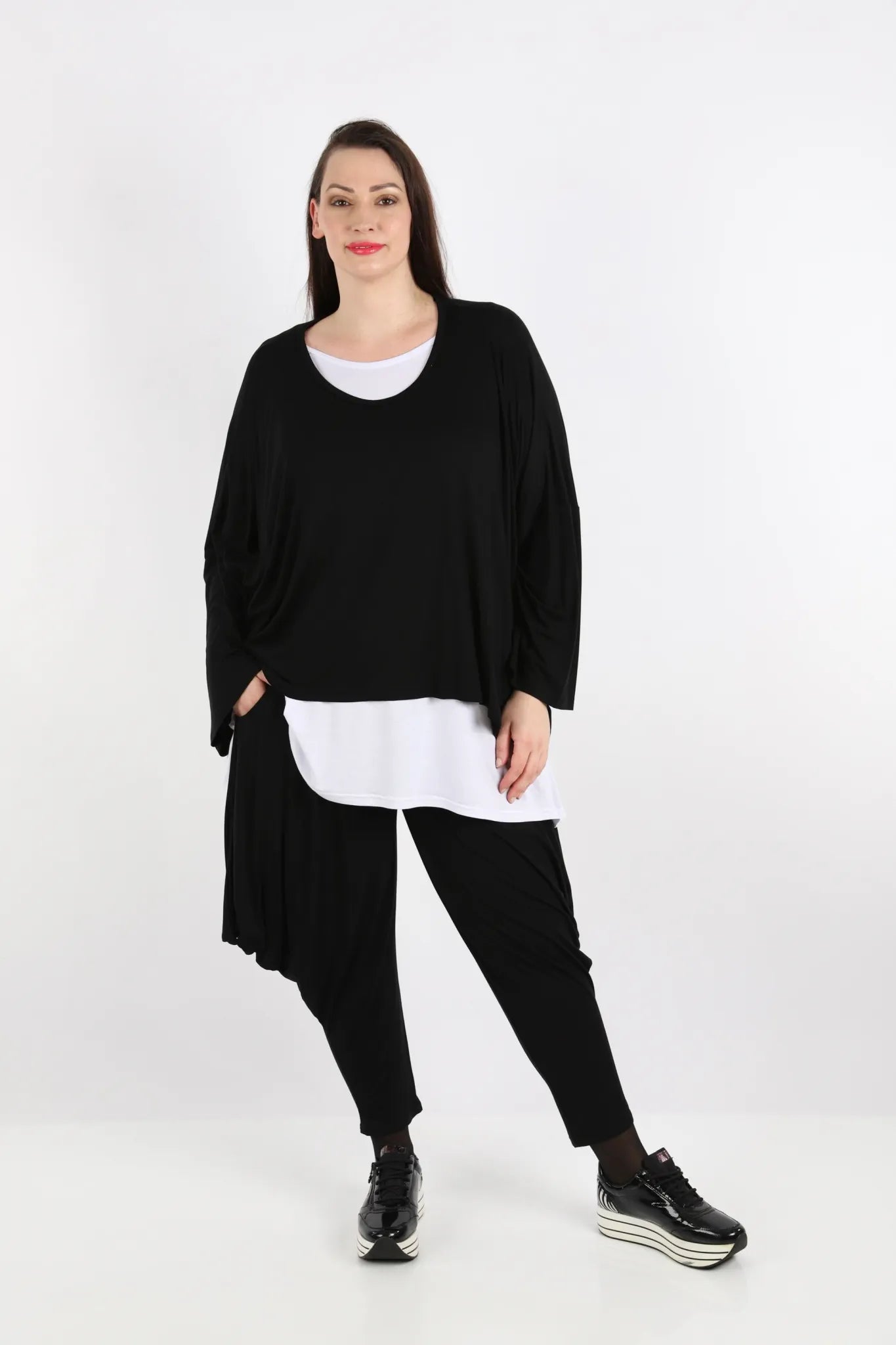  Flügel Hose von AKH Fashion aus Viskose, 1233.00012, Schwarz, Ausgefallen, Zeitlos, Schick