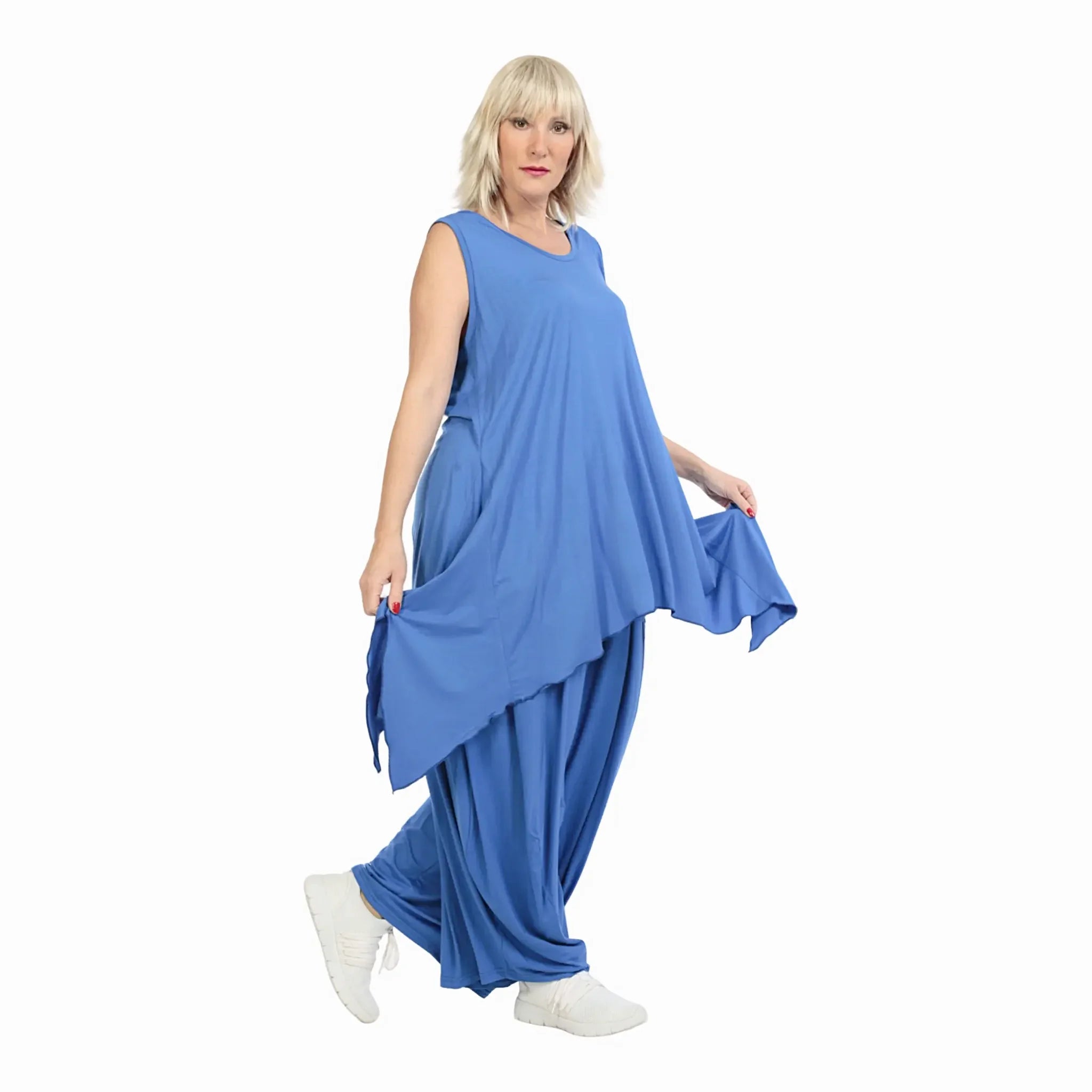  Zipfel Top von AKH Fashion aus Viskose, 1233.01975, Royal Blau, Schick, Modern, Bequem