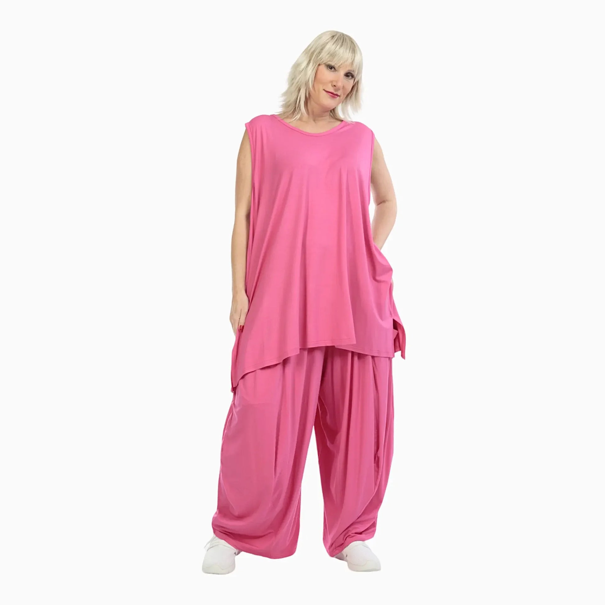  Top von AKH Fashion aus Viskose in gerader Form, 1233.06675, Fuchsia, Unifarben, Schick