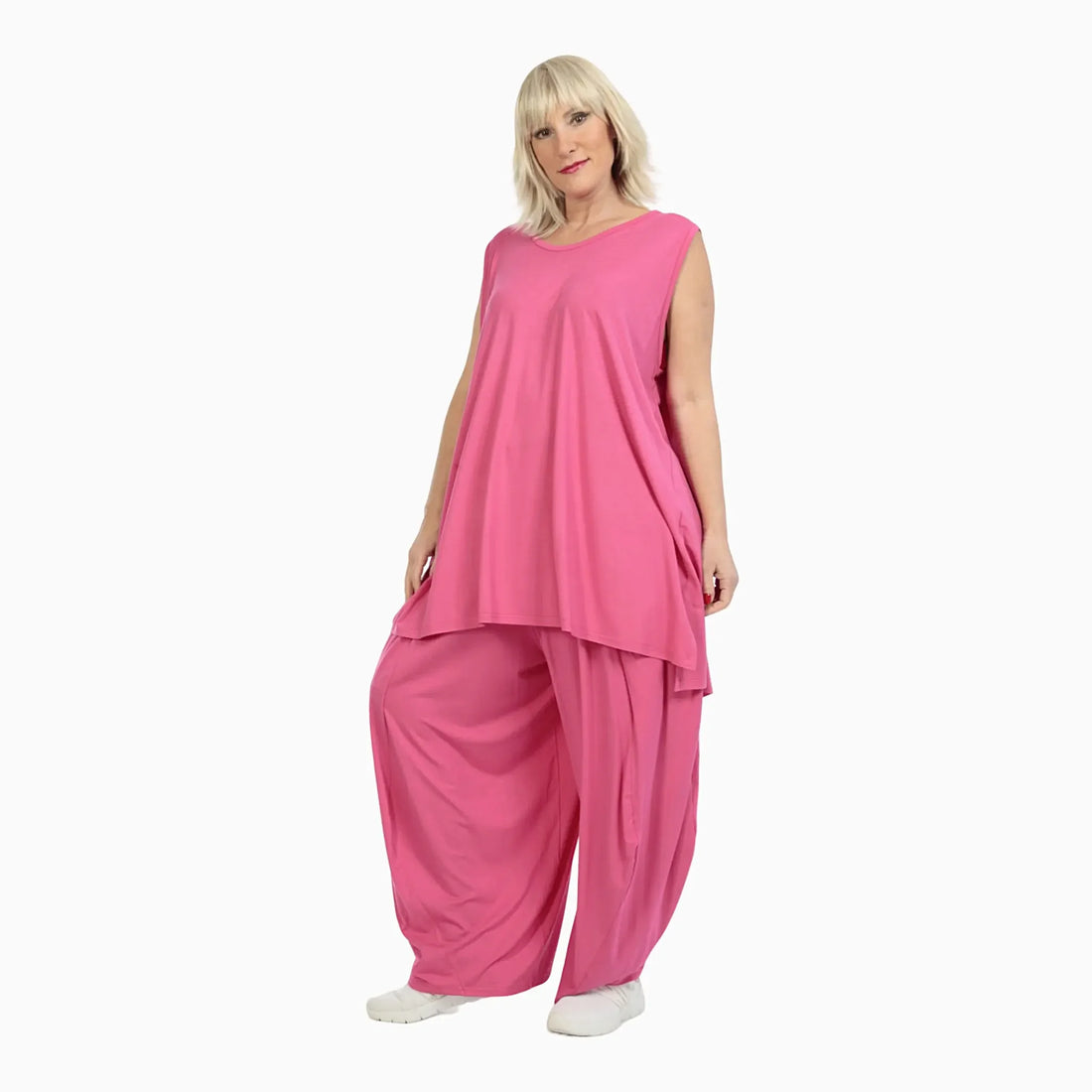  Top von AKH Fashion aus Viskose in gerader Form, 1233.06675, Fuchsia, Unifarben, Schick