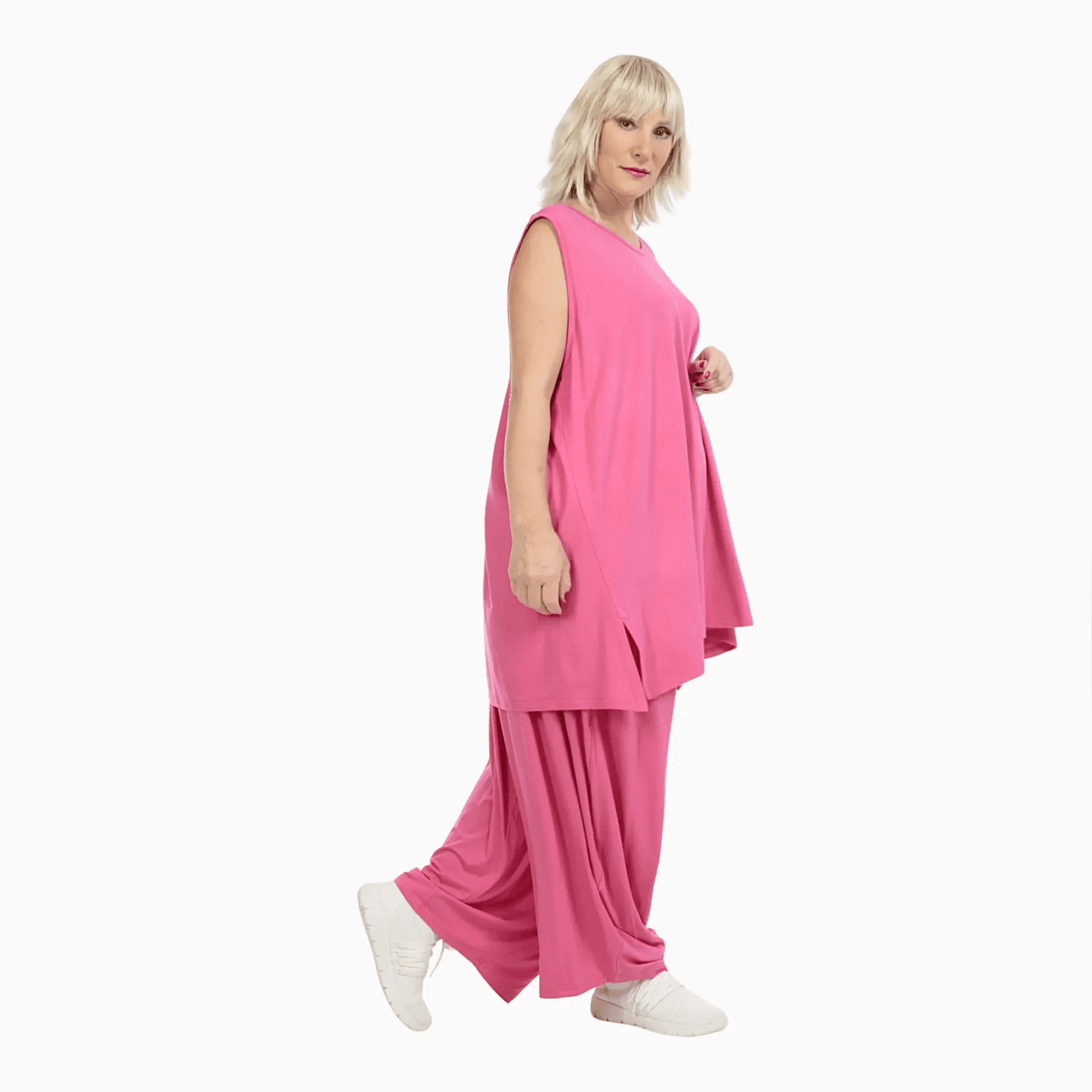  Top von AKH Fashion aus Viskose in gerader Form, 1233.06675, Fuchsia, Unifarben, Schick