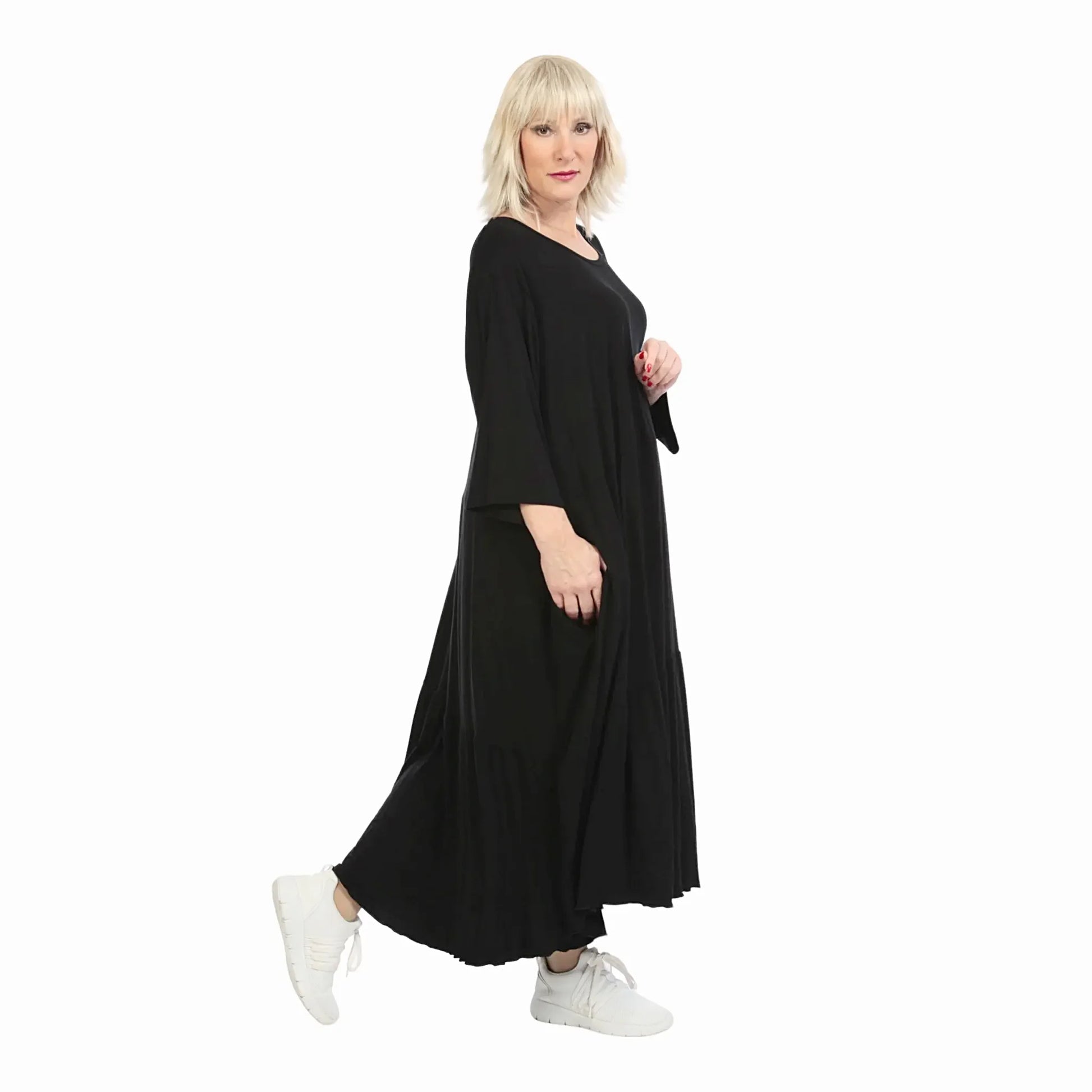  Ballonkleid von AKH Fashion aus Viskose, 1233.06712, Schwarz, Unifarben, Schick, Modern