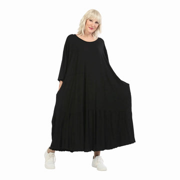  Ballonkleid von AKH Fashion aus Viskose, 1233.06712, Schwarz, Unifarben, Schick, Modern