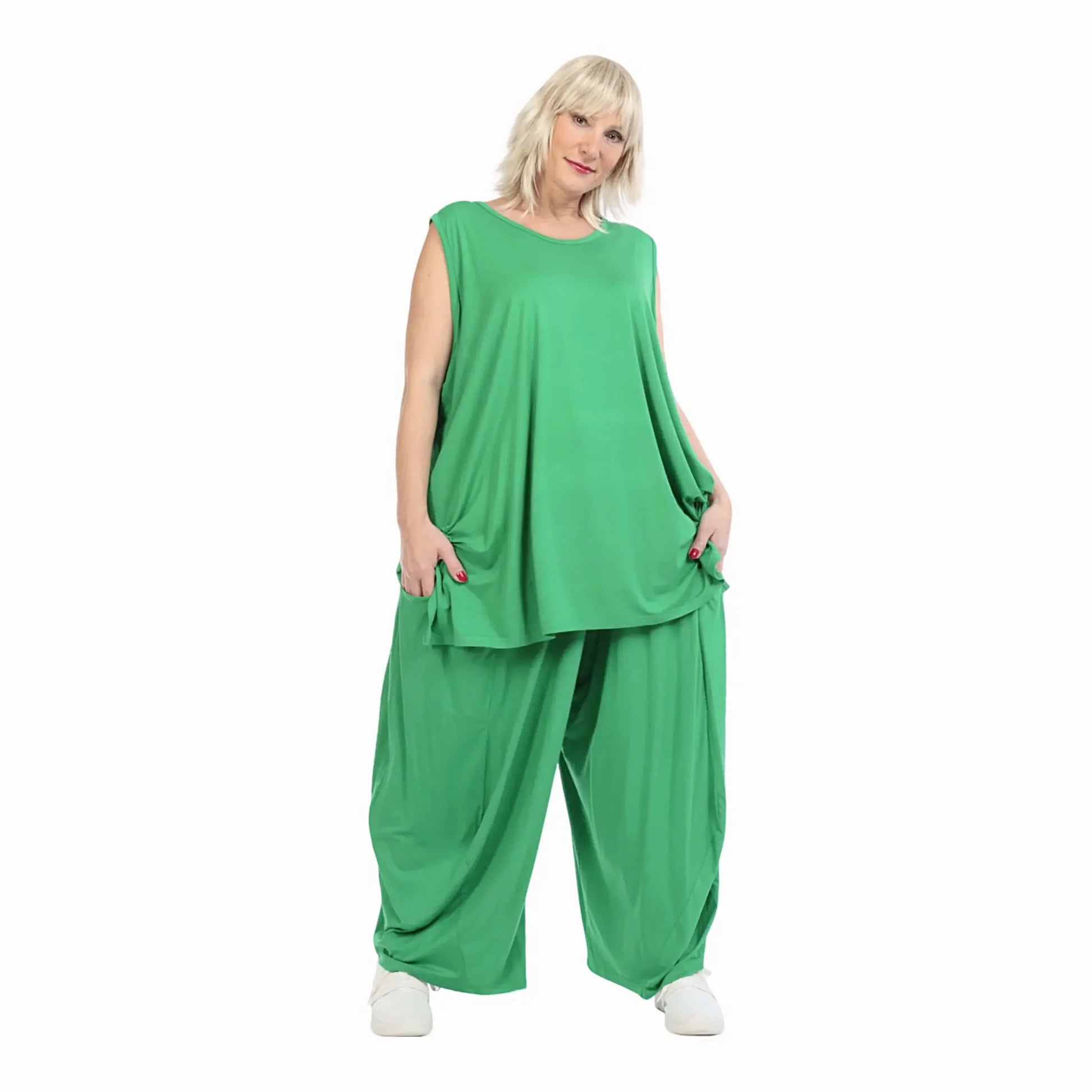  Ballonhose von AKH Fashion aus Viskose, 1233.08069, Grün, Unifarben, Ausgefallen, Modern