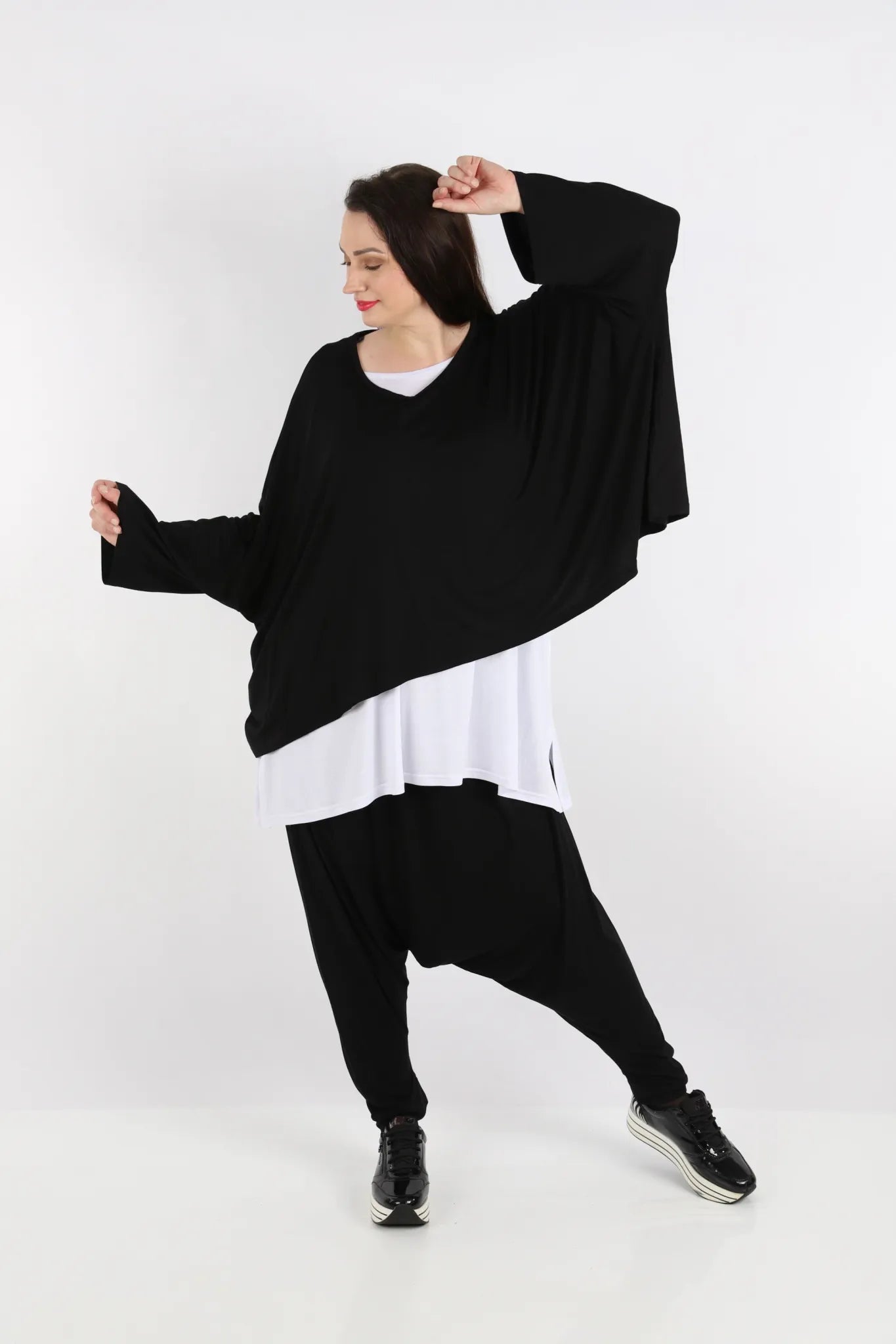  Haremshose von AKH Fashion aus Viskose, 1233.00142, Schwarz, Ausgefallen, Zeitlos, Schick