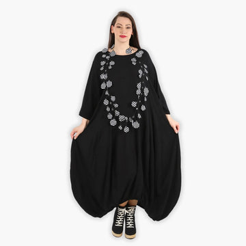  Ballonkleid von AKH Fashion aus Viskose, 1295.06736, Schwarz, Unifarben, Schick, Modern