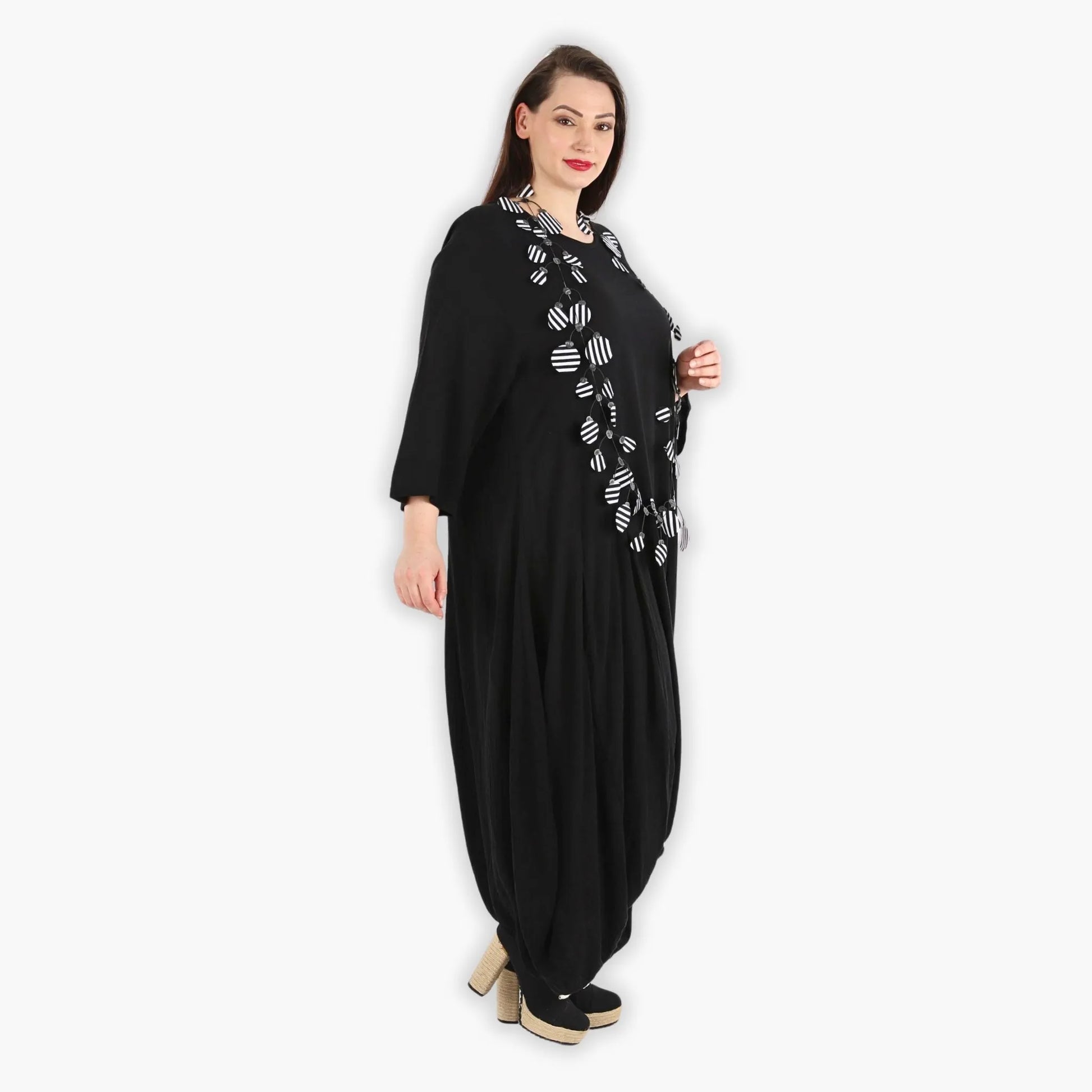  Ballonkleid von AKH Fashion aus Viskose, 1295.06736, Schwarz, Unifarben, Schick, Modern