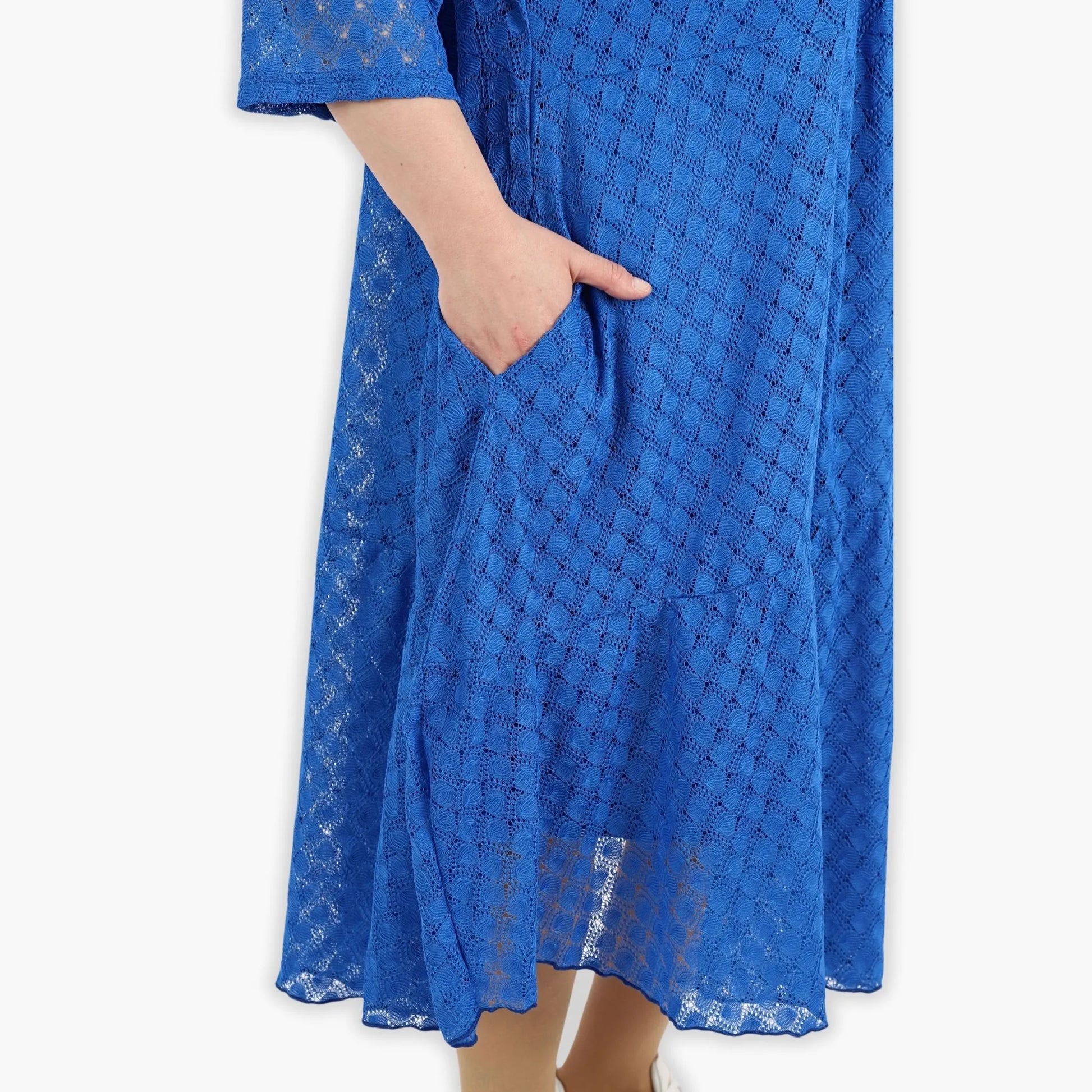  Ballonkleid von AKH Fashion aus Viskose, 1297.06712, Royalblau, Netz, Ausgefallen, Modern