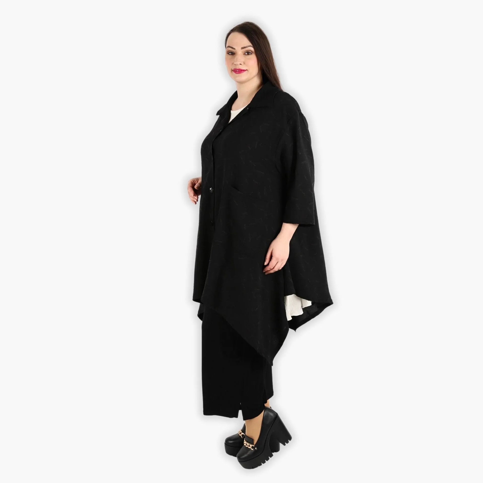  A-Form Jacke von AKH Fashion aus Materialmix, 1303.06935, Schwarz, Streifen, Ausgefallen