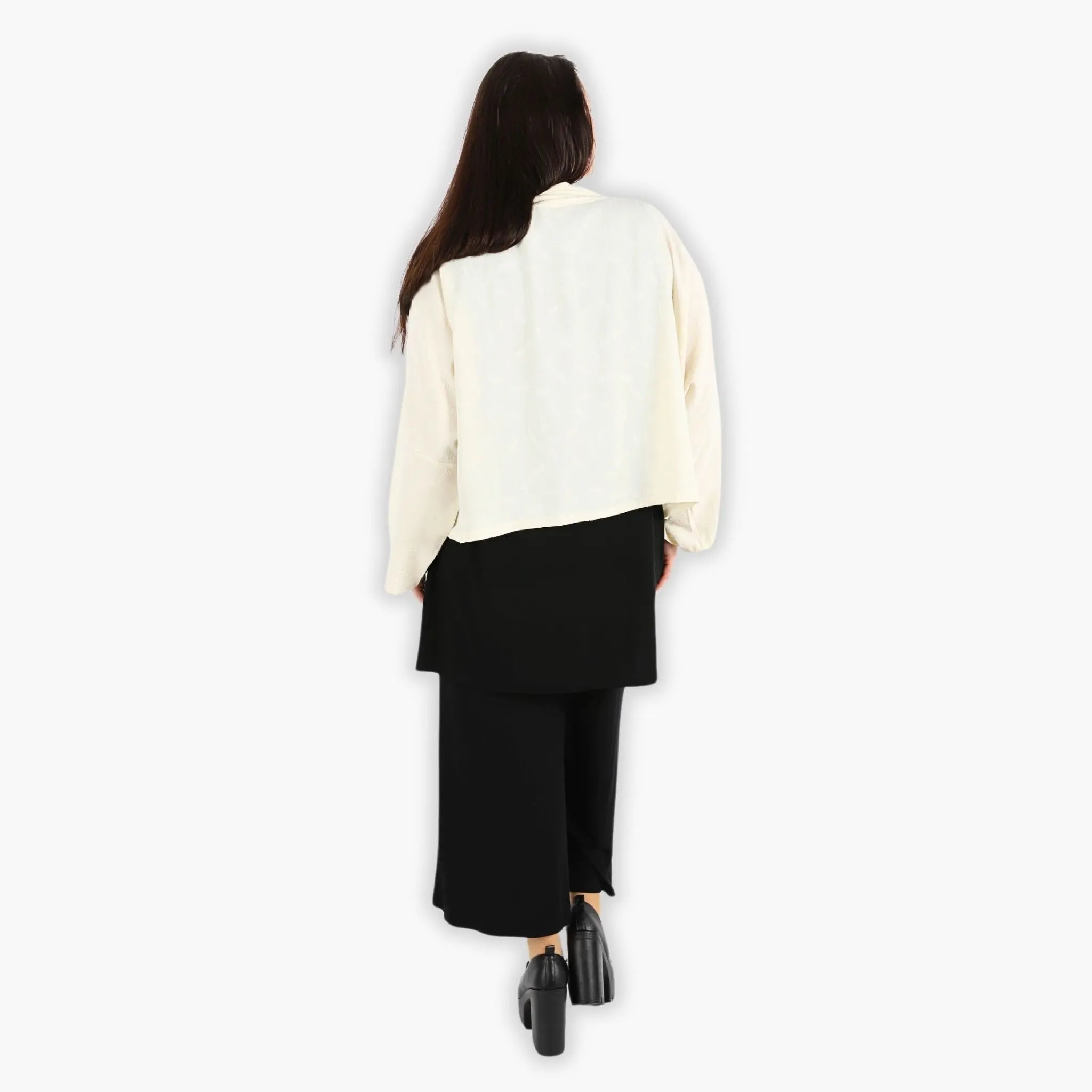  AKH Fashion Jacke in gerader Form, aus Materialmix, 1303.06992, Creme, Streifen, Schick