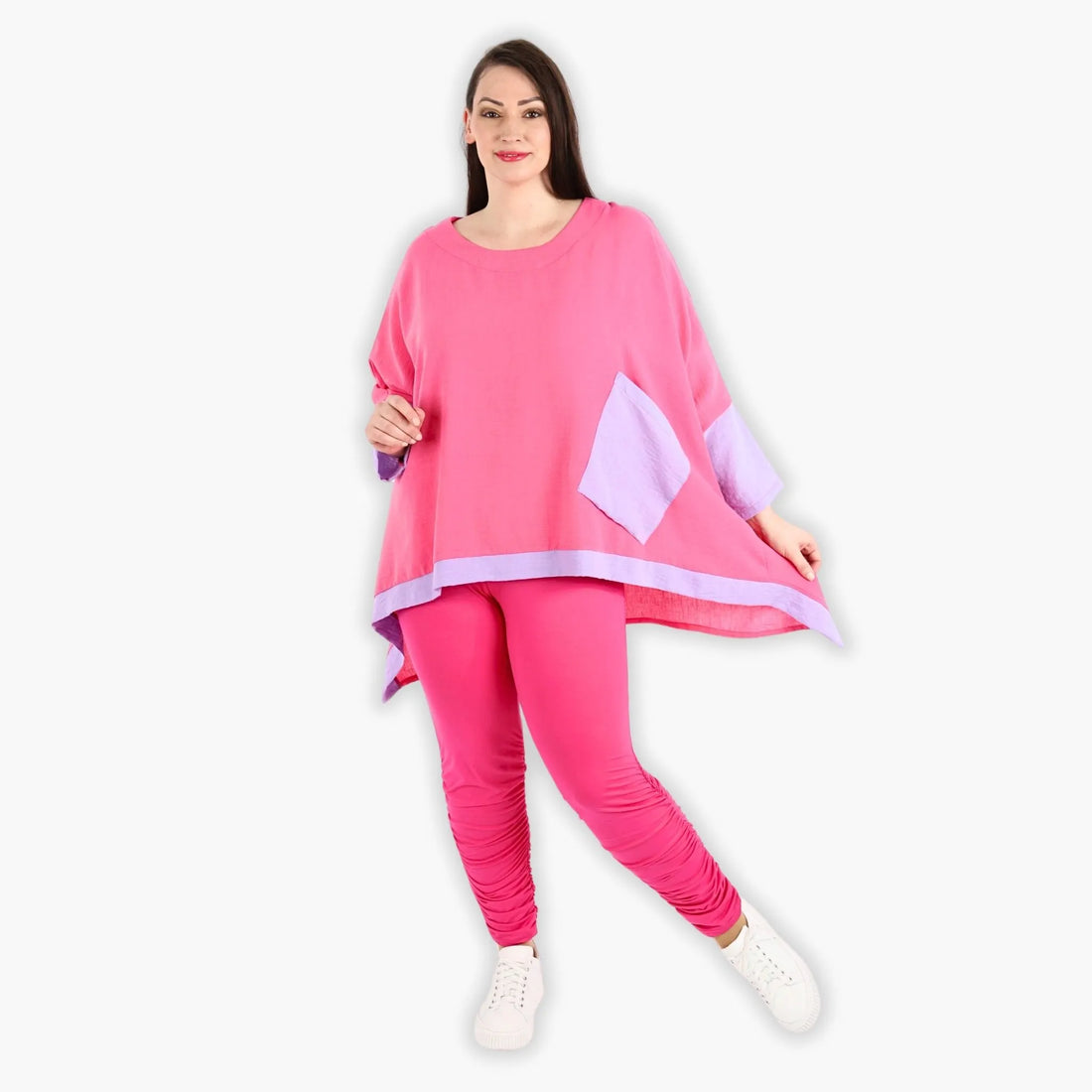  A-Form Bigshirt von AKH Fashion aus Viskose, 1305.02413, Pink-Flieder, Schick, Modern, Bequem