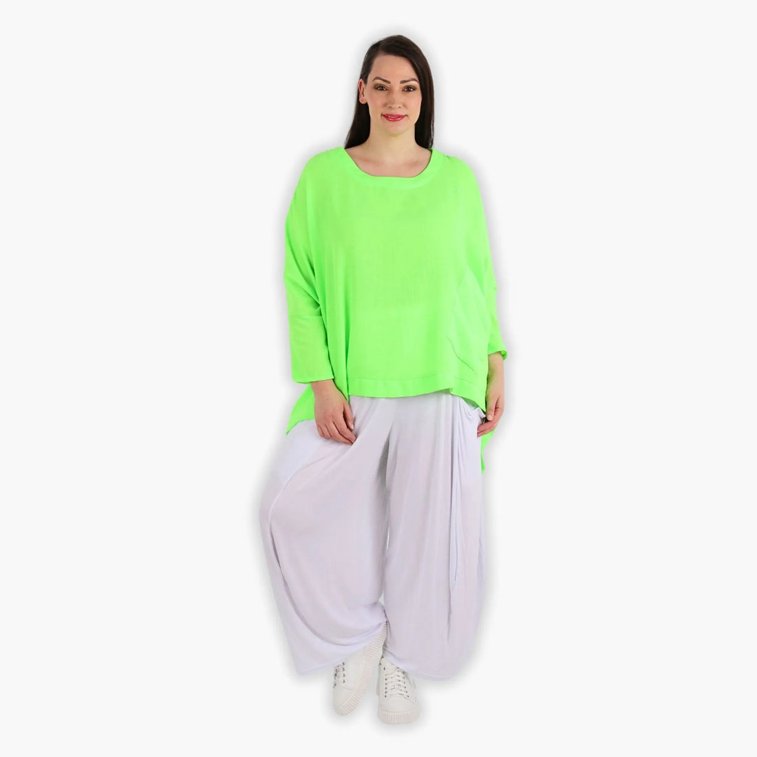  A-Form Bigshirt von AKH Fashion aus Viskose, 1305.02413, Neongrün, Schick, Modern, Bequem