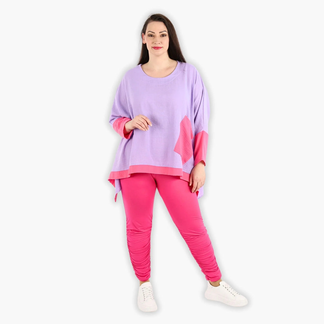  A-Form Bigshirt von AKH Fashion aus Viskose, 1305.02413, Flieder-Pink, Schick, Modern, Bequem