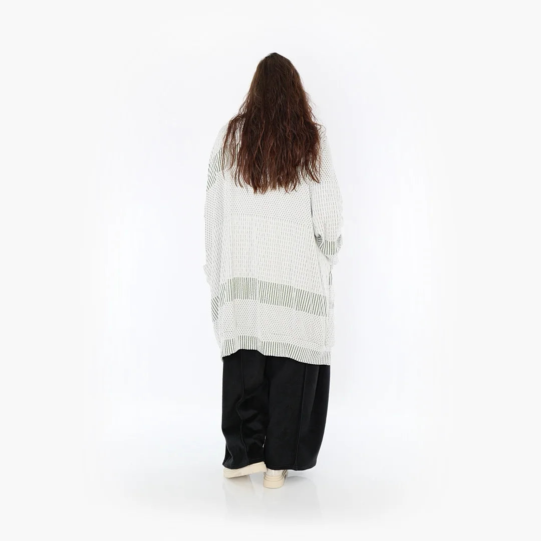  Ballonmantel von AKH Fashion aus Viskose, 1377.06518, Olive-Ecru, Gerippt, Schick, Modern