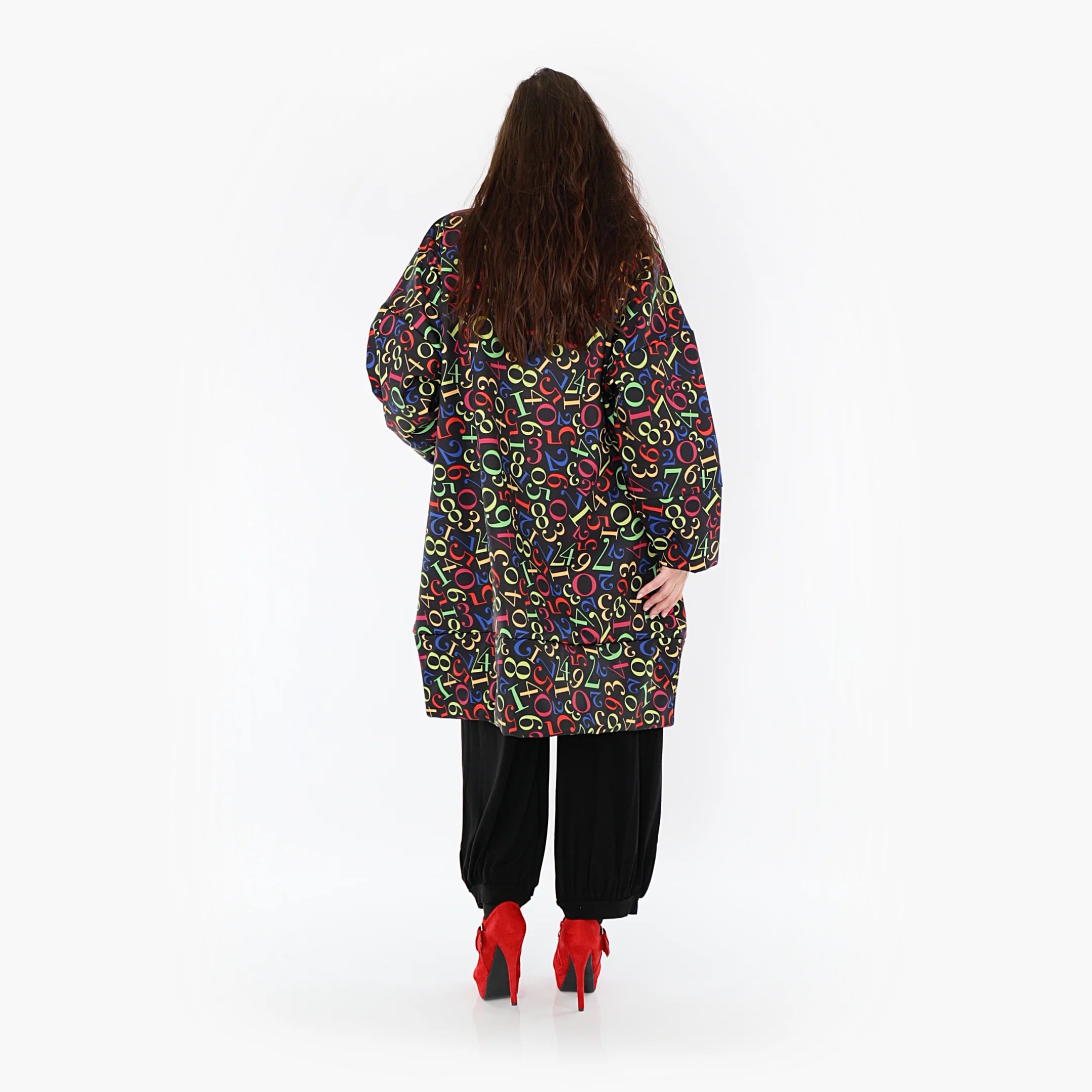  AKH Fashion Mantel in gerader Form, aus Polyester, 1378.06693, Schwarz-Multi, Muster