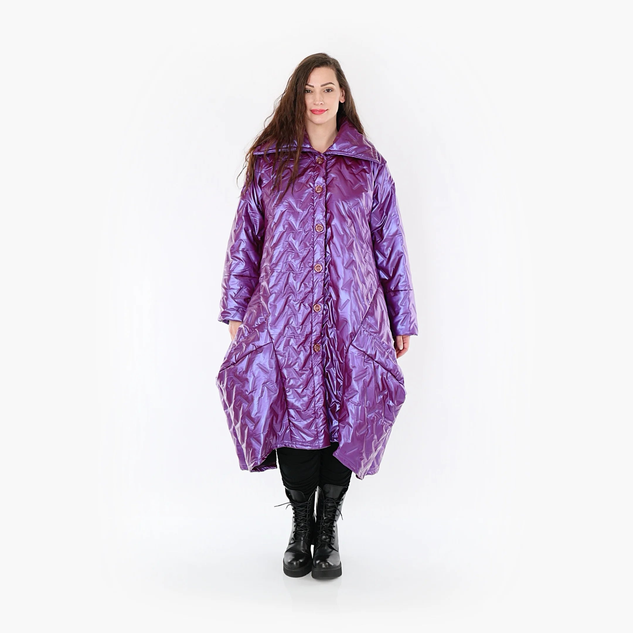  Ballonmantel von AKH Fashion aus Polyester, 1387.03023, Fuchsia, Grafik, Schick, Modern