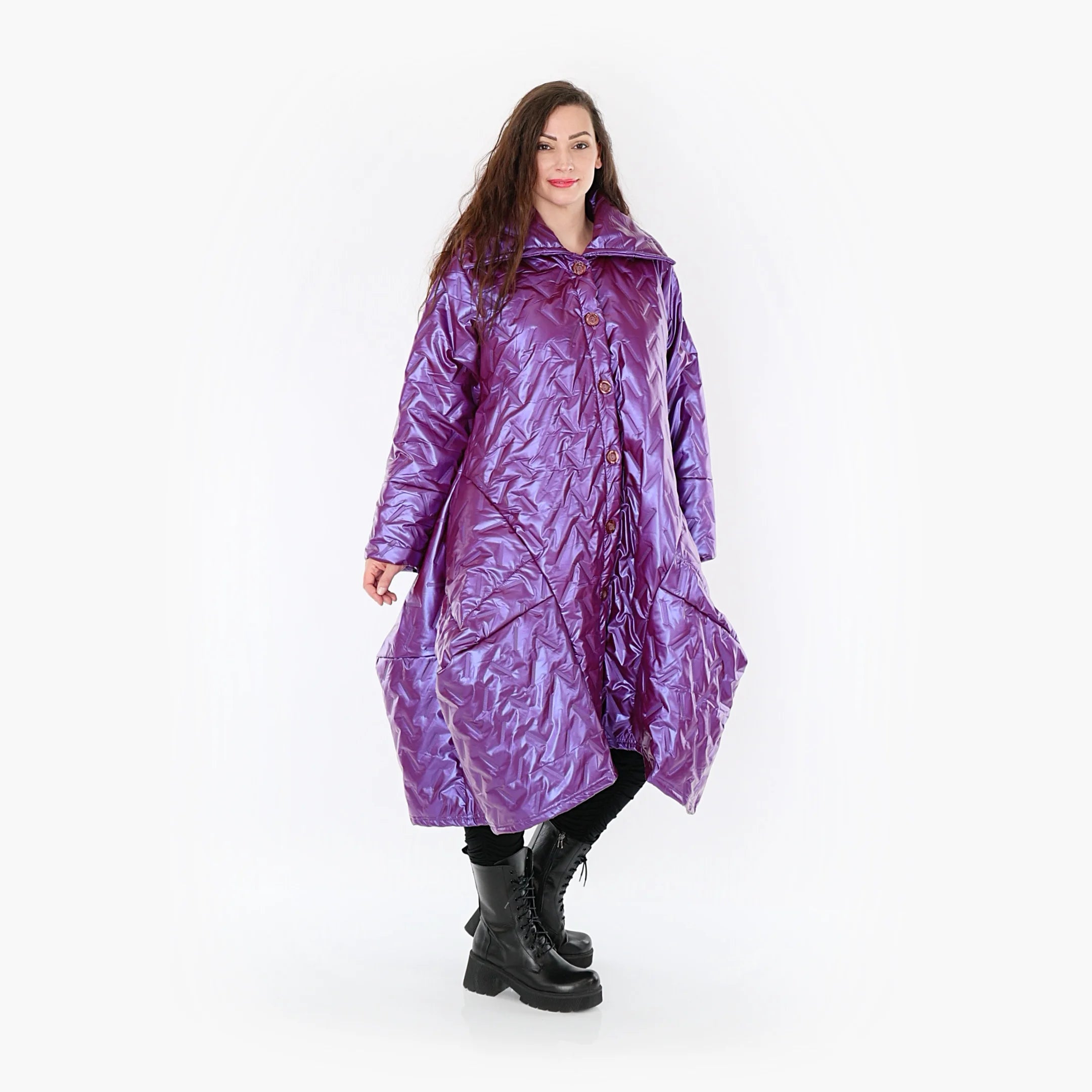  Ballonmantel von AKH Fashion aus Polyester, 1387.03023, Fuchsia, Grafik, Schick, Modern