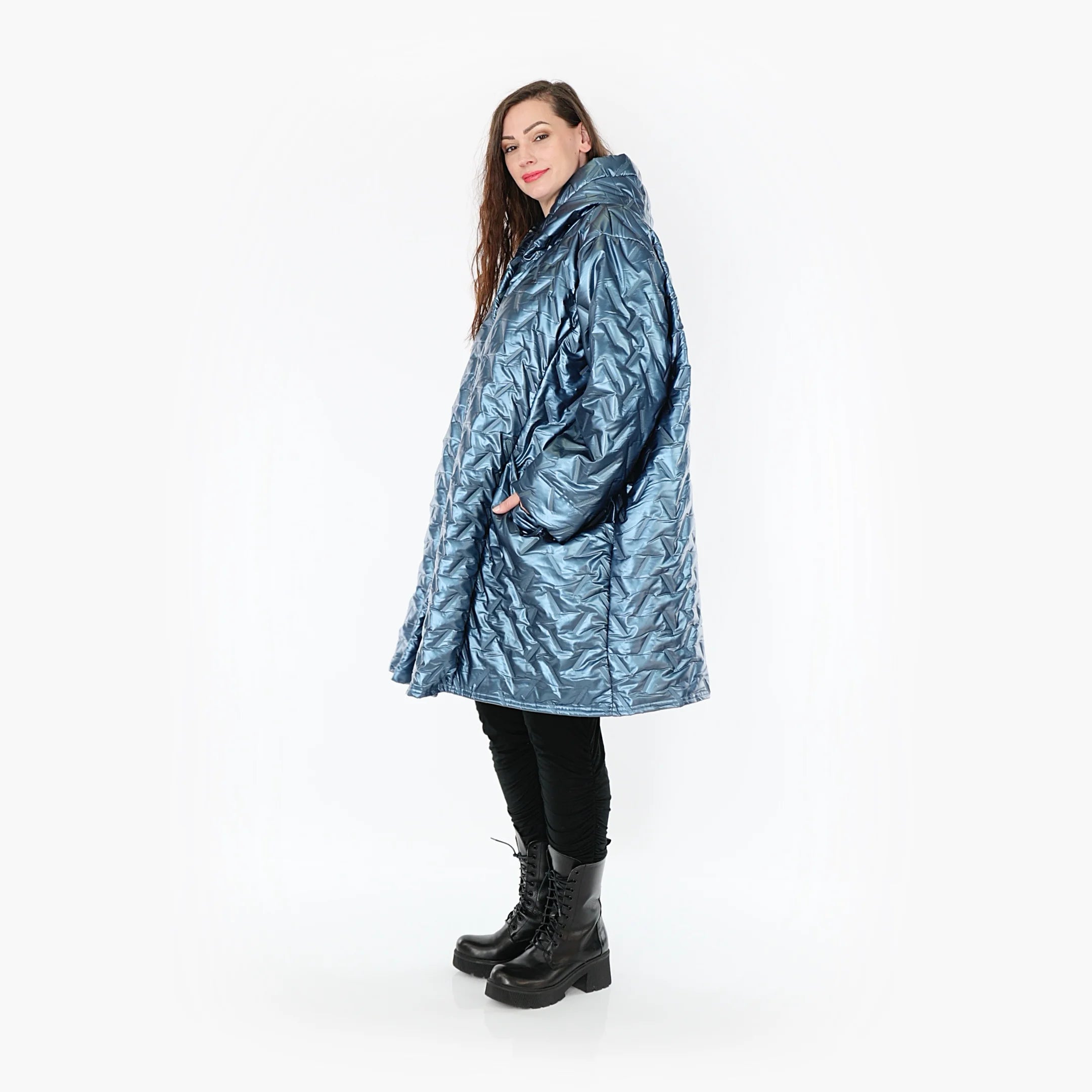  Ballonjacke von AKH Fashion aus Polyester, 1387.06660, Eisblau, Grafik, Schick, Modern
