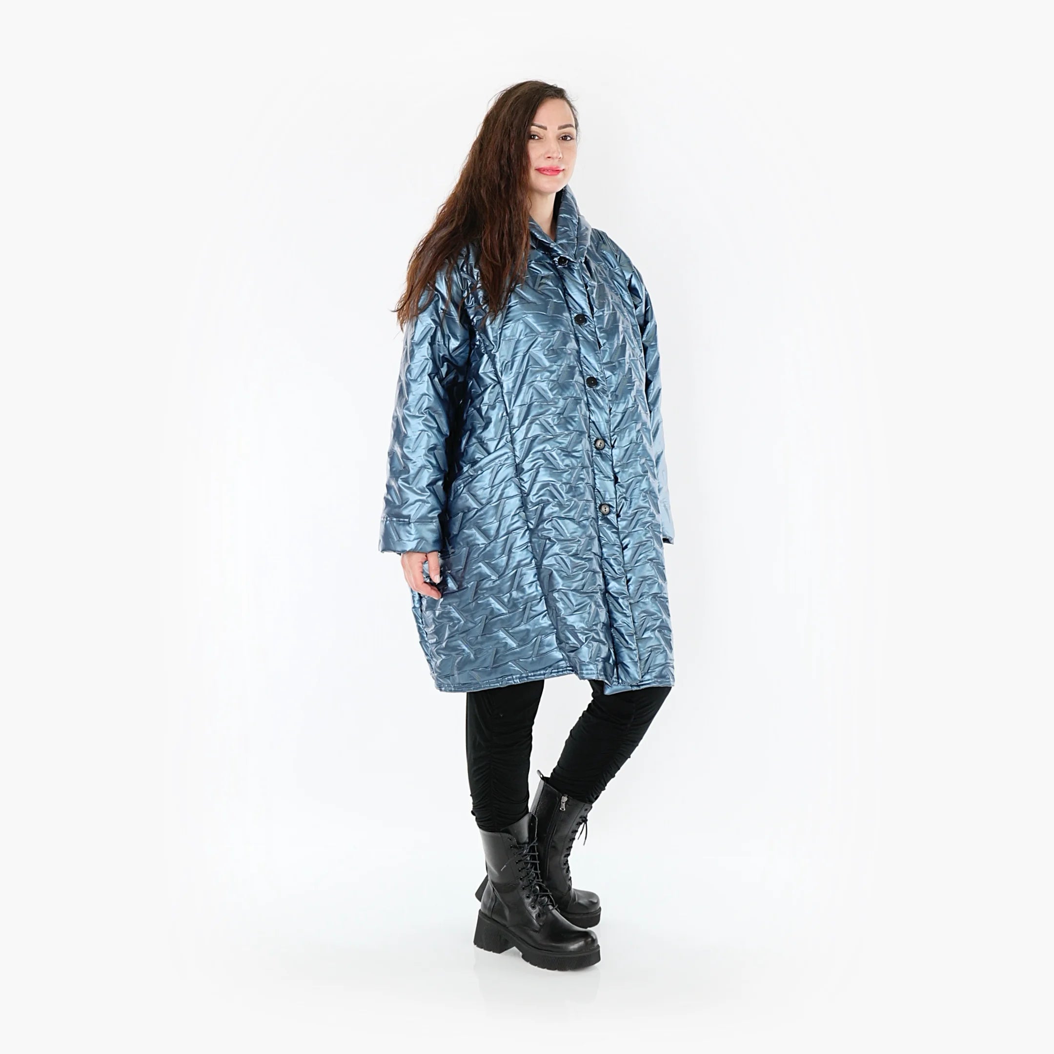  Ballonjacke von AKH Fashion aus Polyester, 1387.06660, Eisblau, Grafik, Schick, Modern