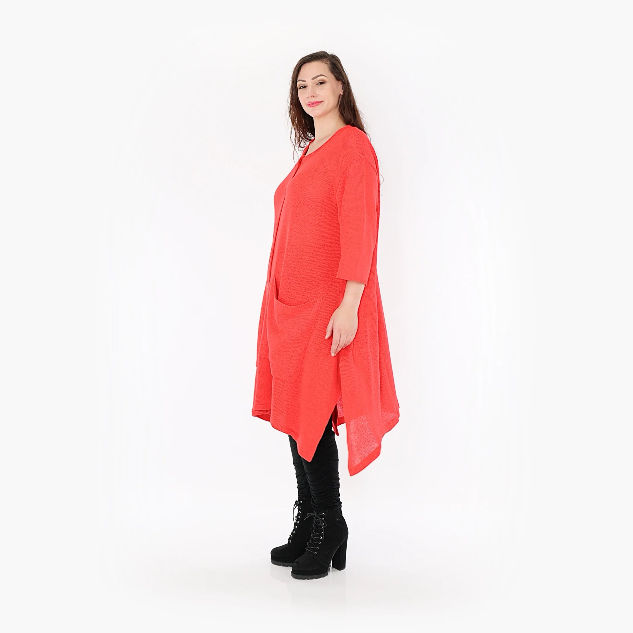  A-Form Mantel von AKH Fashion aus Baumwolle, 1388.01020, Rot, Schick, Modern, Bequem