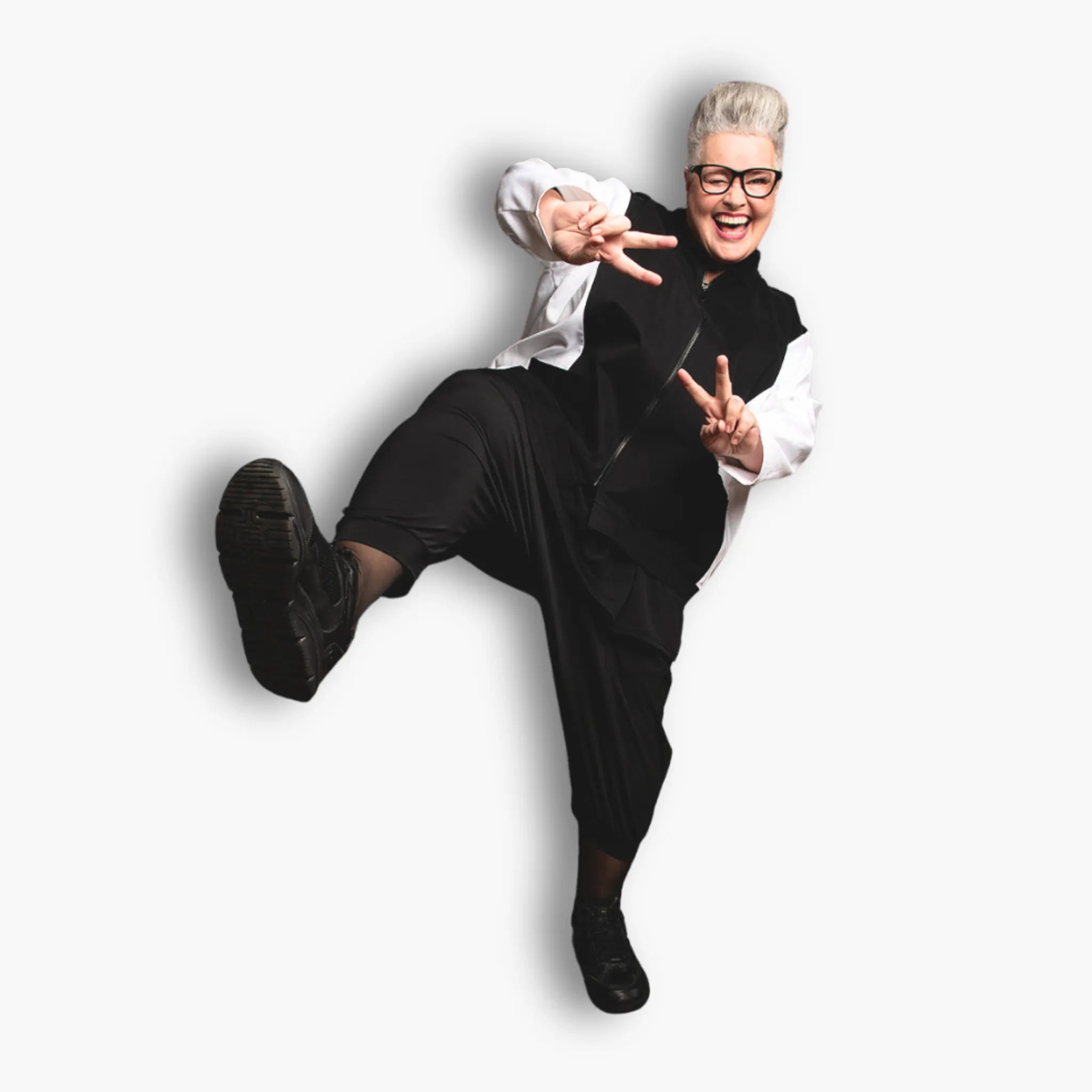  AKH Fashion Jacke in kastiger Form, aus Baumwolle, 1432.07017, Weiß/Schwarz, Schick