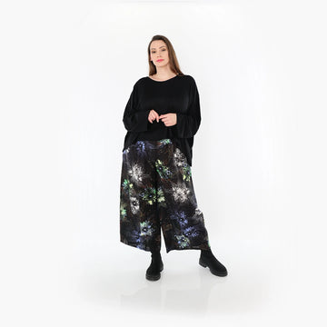  Marlene Hose von AKH Fashion aus Viskose, 1491.07070, Schwarz/Blau/Multi, Blumen, Schick