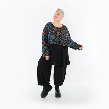  AKH Fashion Überwurf in kastiger Form, aus Viskose, 1518.07011, Multicolor/Grün, Kariert