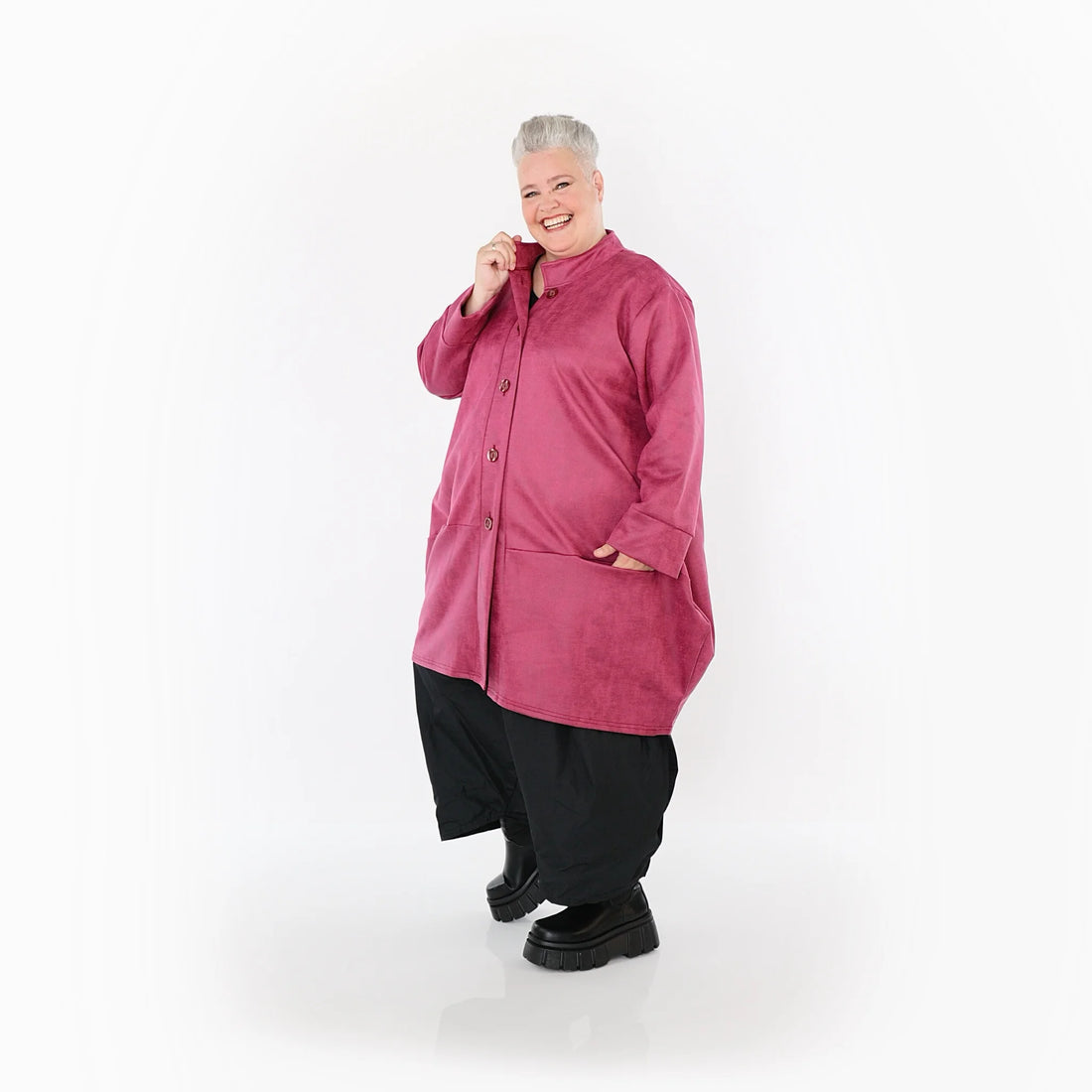  Ballonjacke von AKH Fashion aus Polyester, 1520.07094, Fuchsia, Ausgefallen, Zeitlos