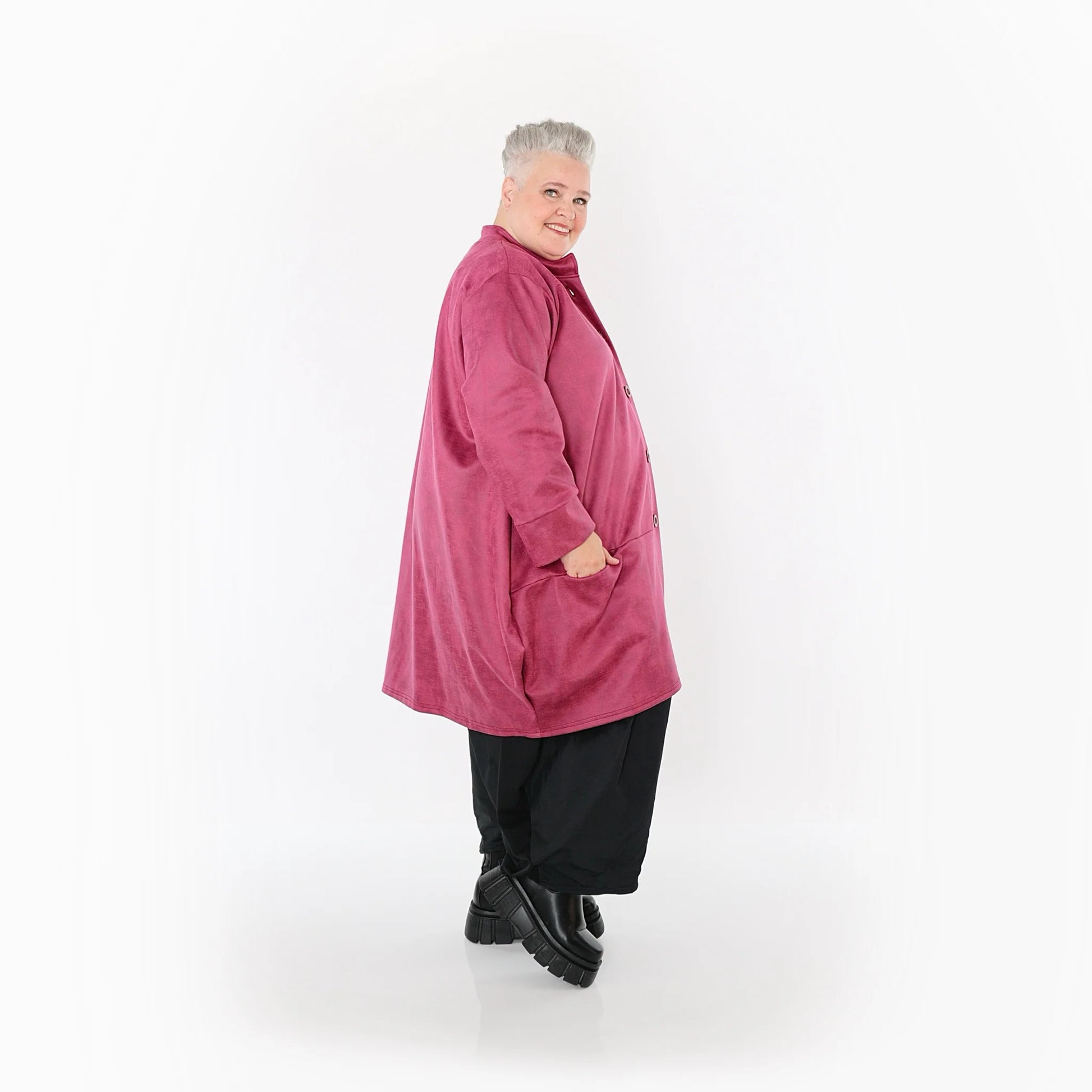  Ballonjacke von AKH Fashion aus Polyester, 1520.07094, Fuchsia, Ausgefallen, Zeitlos