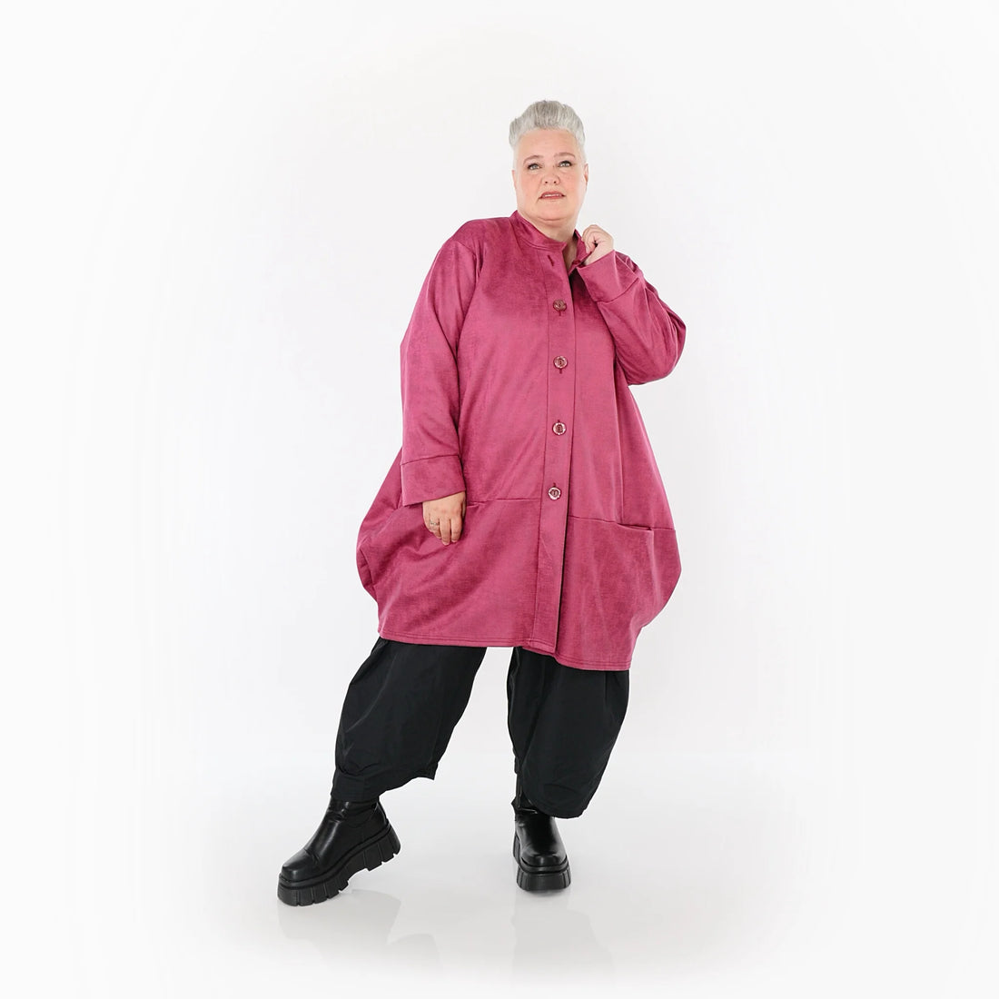  Ballonjacke von AKH Fashion aus Polyester, 1520.07094, Fuchsia, Ausgefallen, Zeitlos